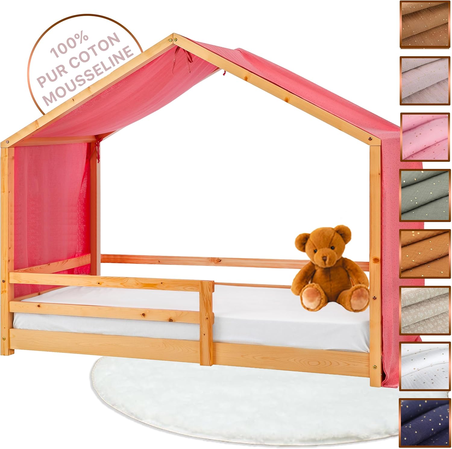 Lovely Hippo Tenda Letto Bambini 100% Cotone