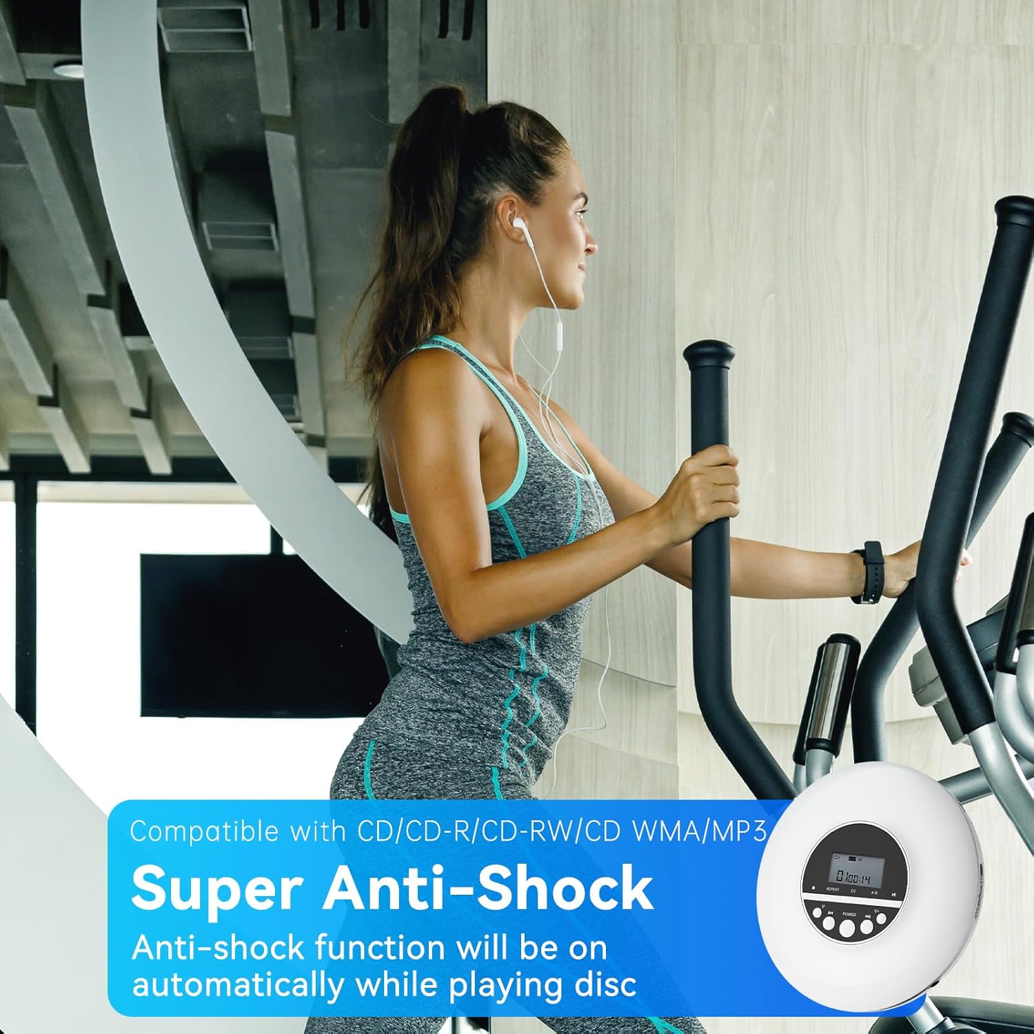 Gueray Lettore CD Portatile HiFi con Cuffie - immagine 4