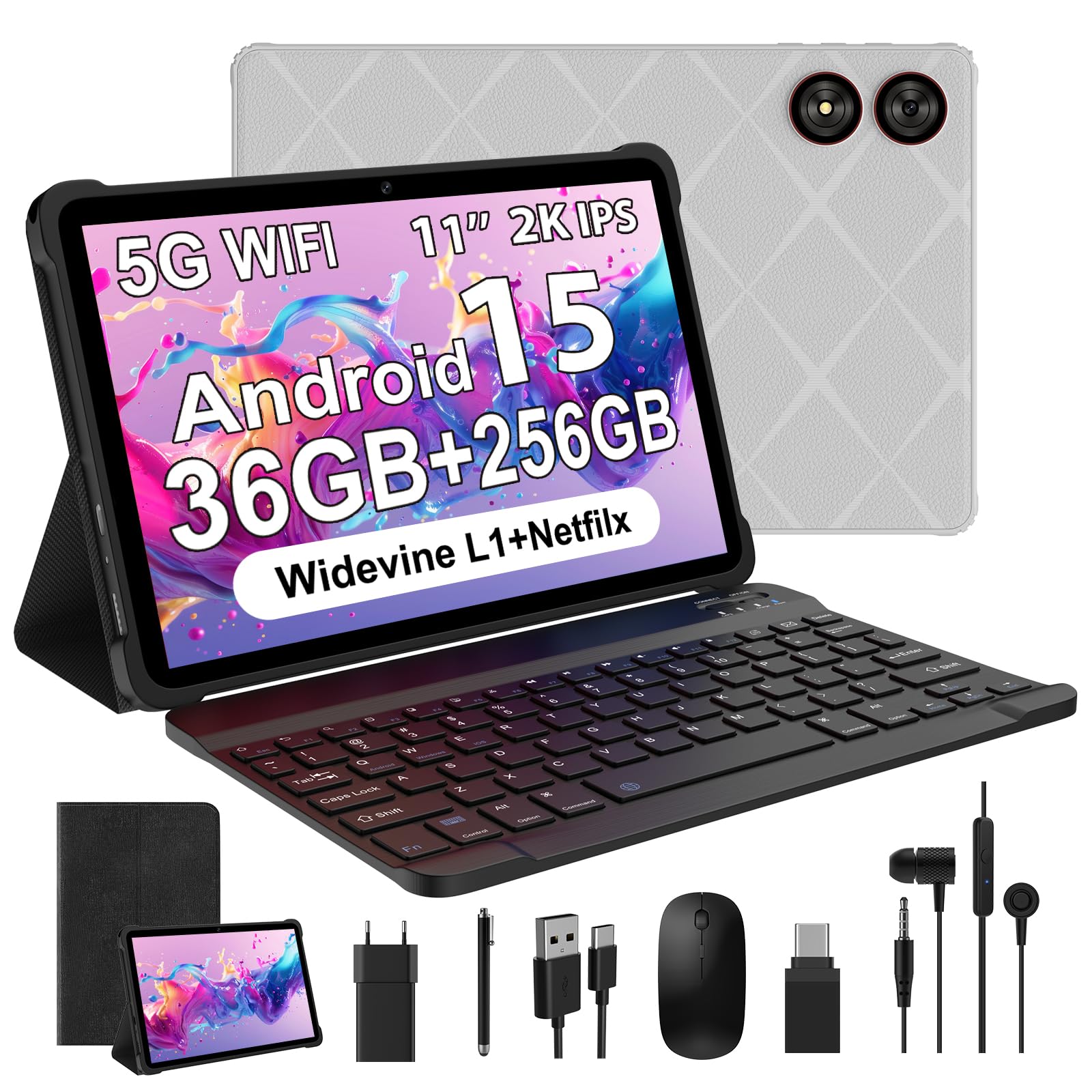 Woregoo Tablet Android 15 11" 5G WiFi Octa-Core