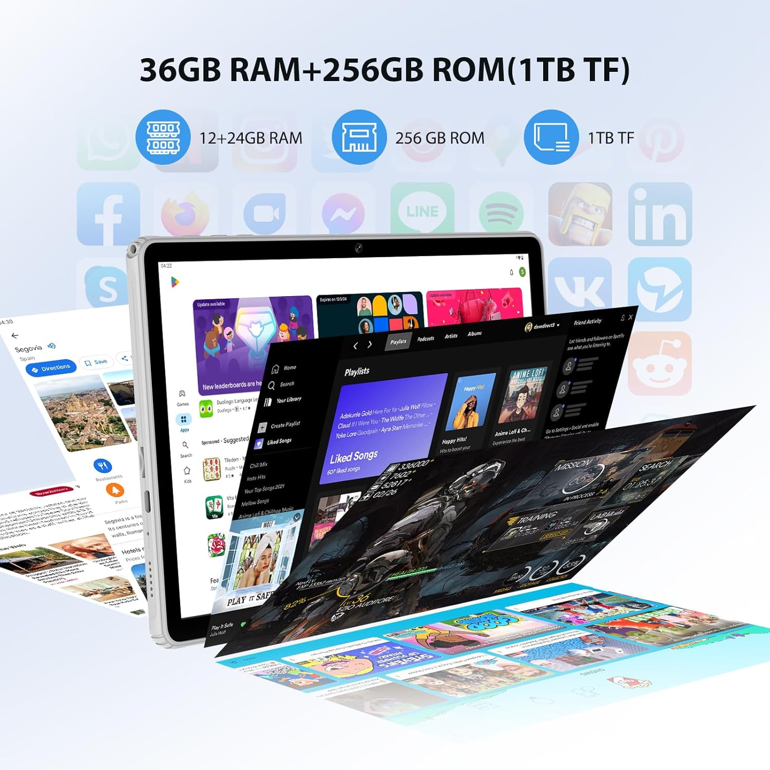 Woregoo Tablet Android 15 11" 5G WiFi Octa-Core - immagine 3