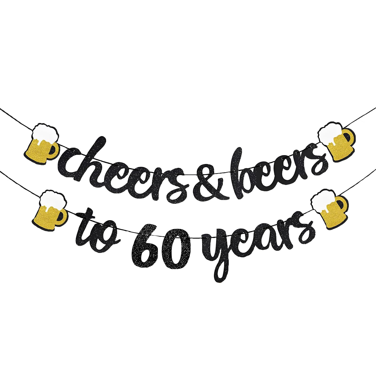 Ghirlanda Decorativa 60° Compleanno Nero Oro