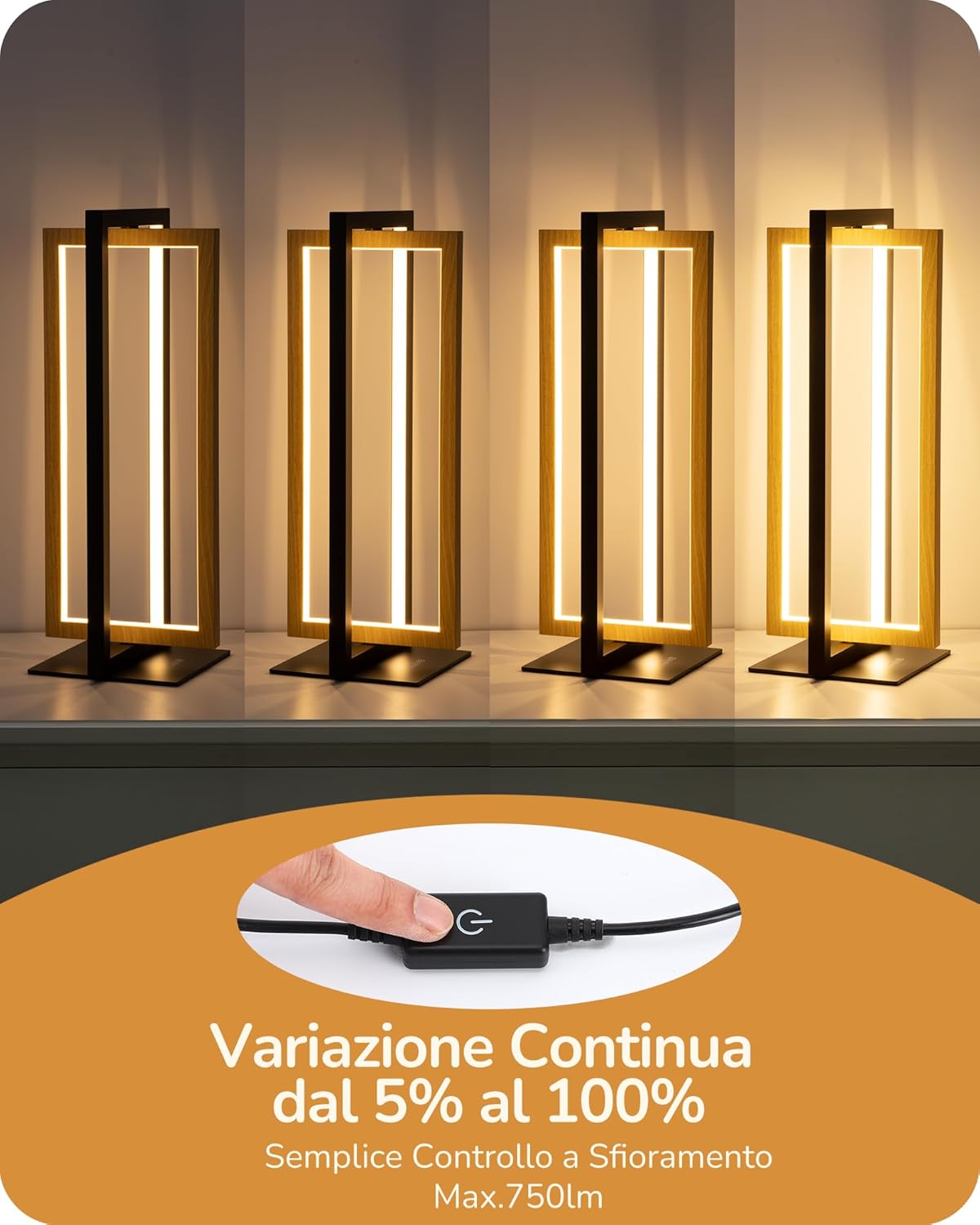 Edishine Lampada da Comodino LED Touch Dimmerabile - immagine 3