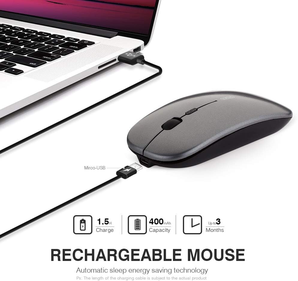 Inphic Mouse Wireless Ricaricabile Ultra Sottile - immagine 4
