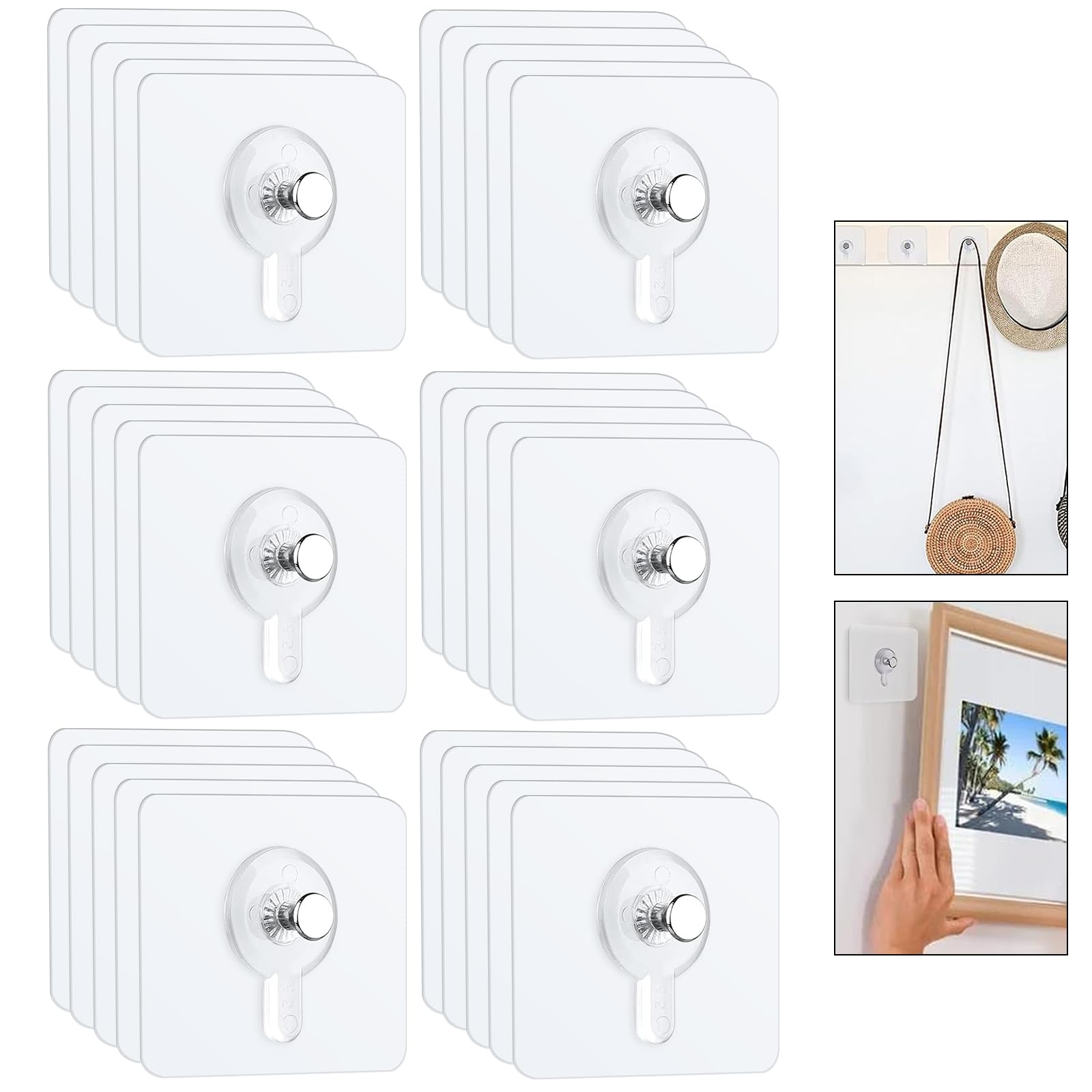 30 Ganci Adesivi per Quadri Impermeabili