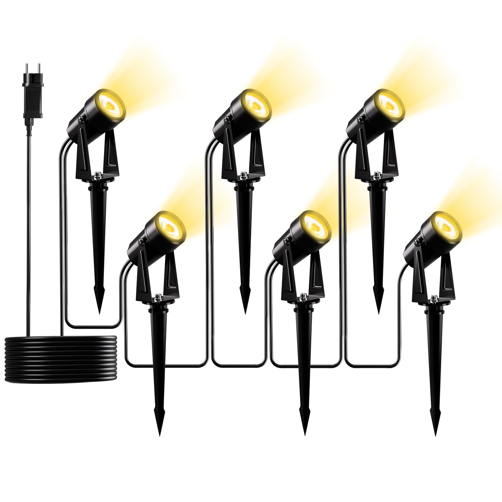 Yuusei Set 6 Luci da Giardino 20m Bianco Caldo 3000K