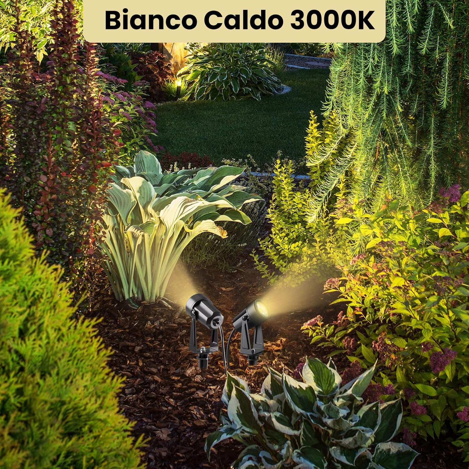 Yuusei Set 6 Luci da Giardino 20m Bianco Caldo 3000K - immagine 6