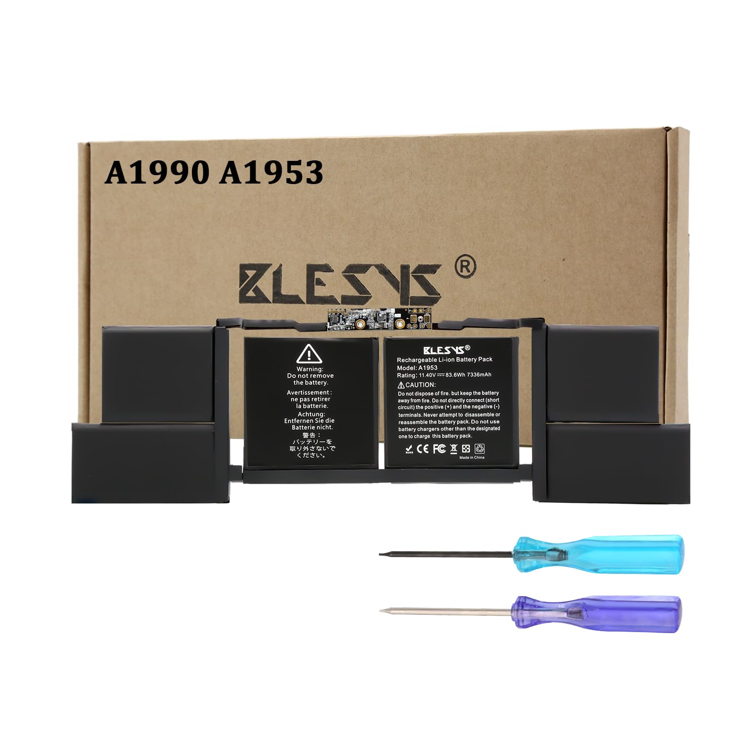 BLESYS A1953 A1990 Batteria per Macbook pro 15" A1990 (2018 2019) EMC 3215 3359