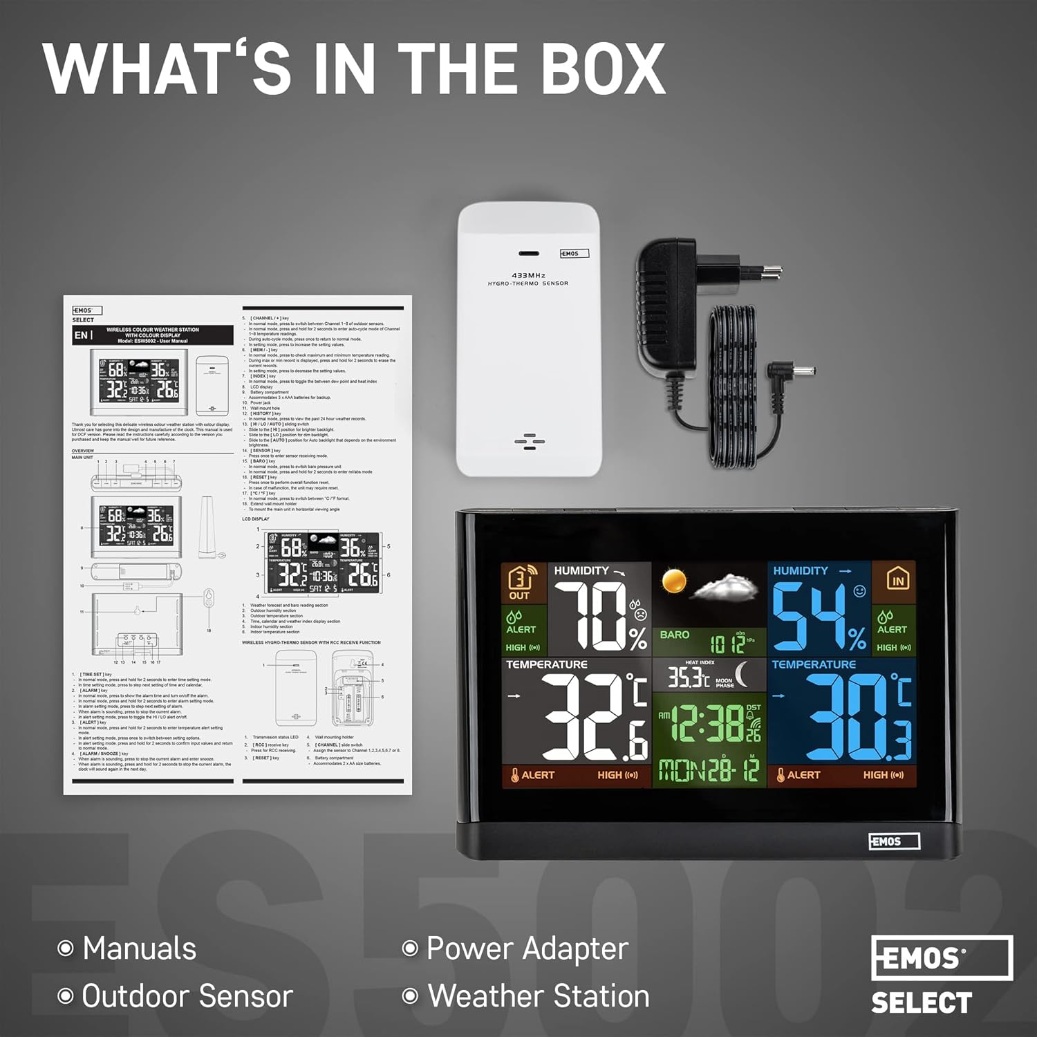 Emos Stazione Meteo Wireless con Display a Colori - immagine 4