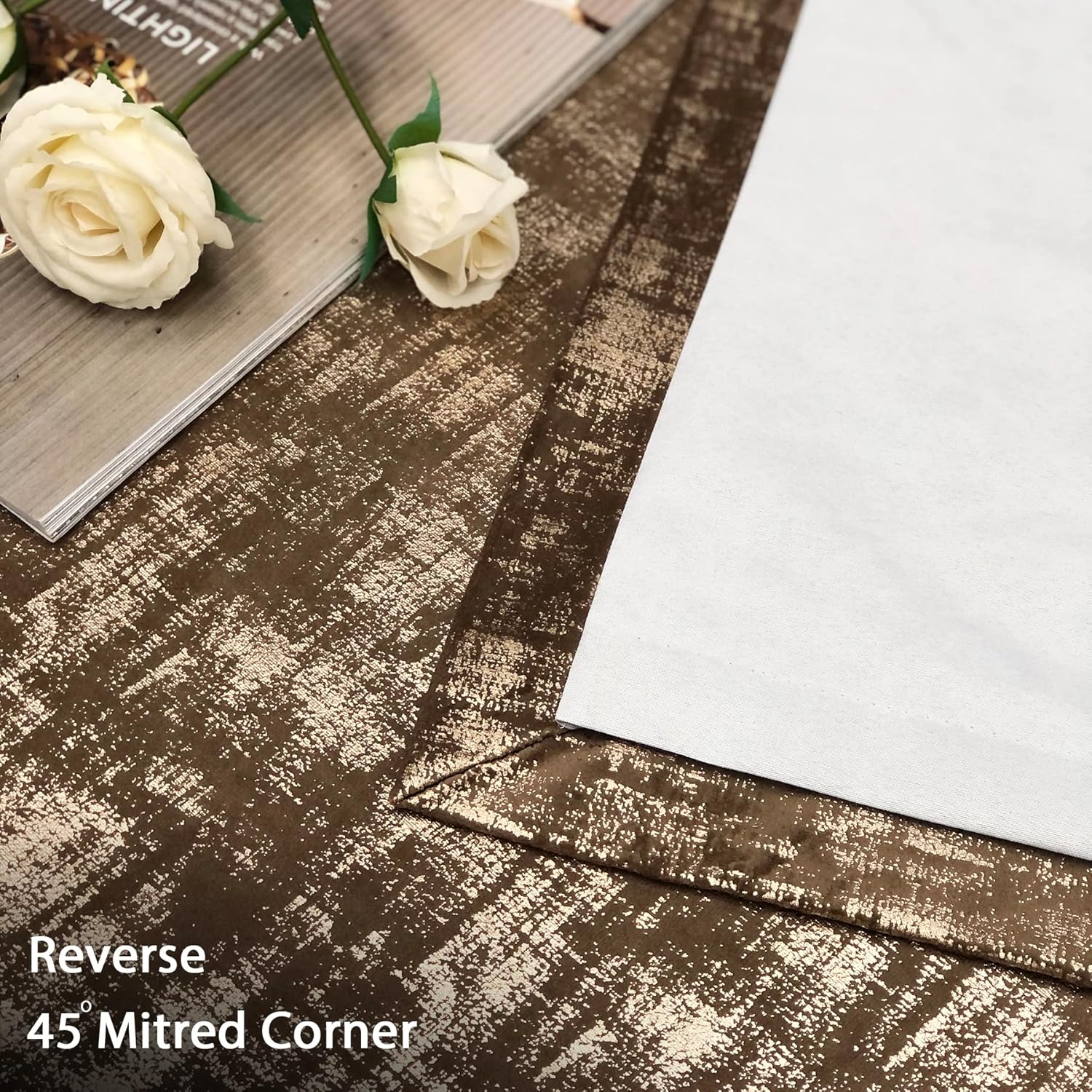 Always4u Tende Oscuranti Velluto Dorato 140x260 cm, Set 2 - immagine 6