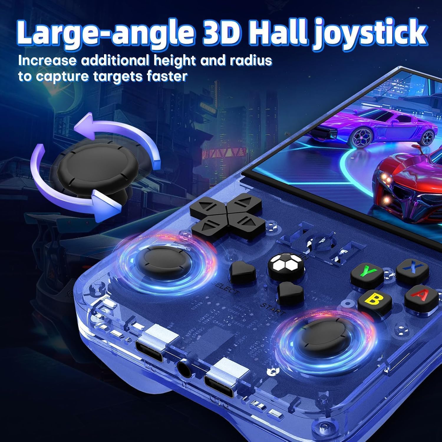 R36MAX Console Portatile Retrò 4000mAh, Blu - immagine 5