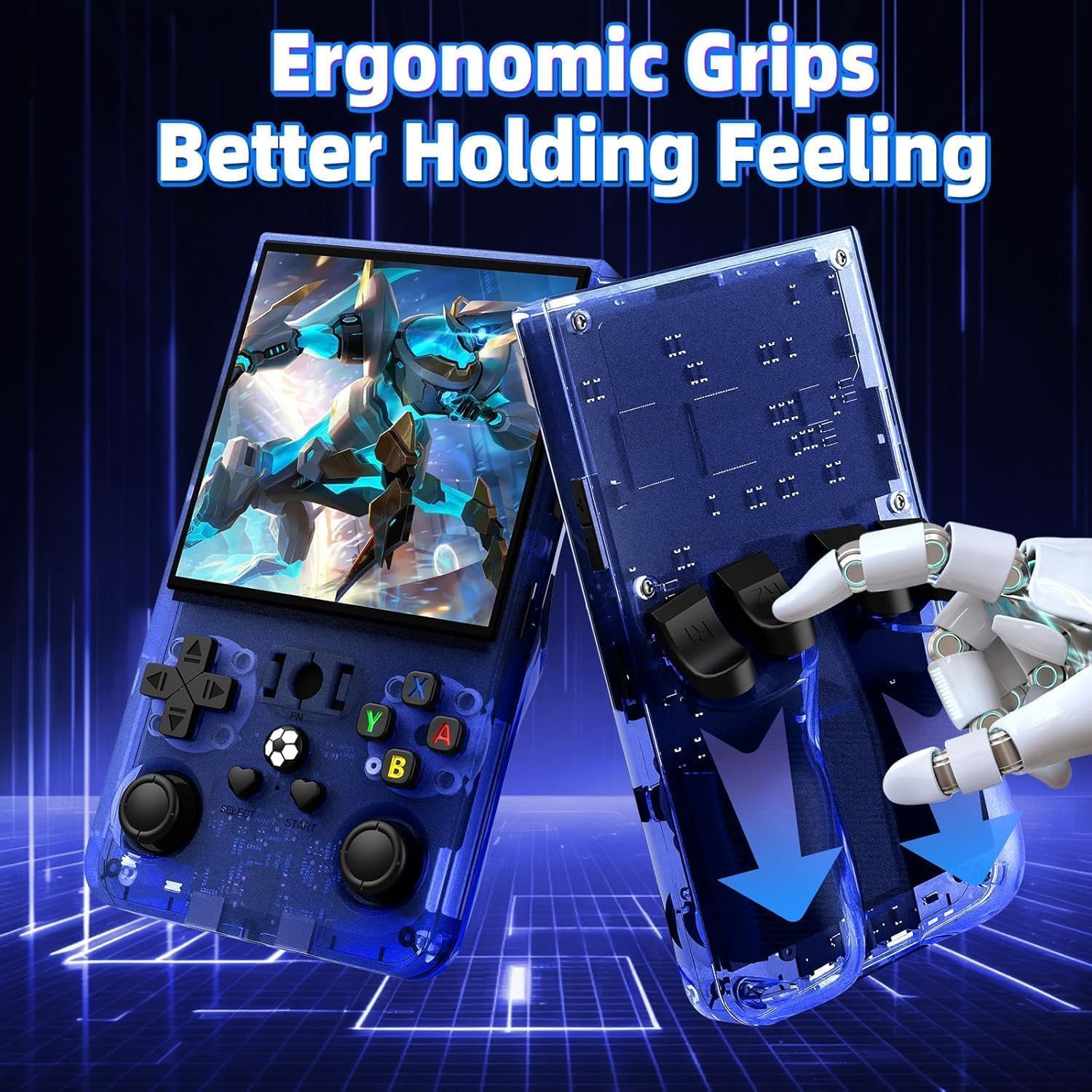 R36MAX Console Portatile Retrò 4000mAh, Blu - immagine 6