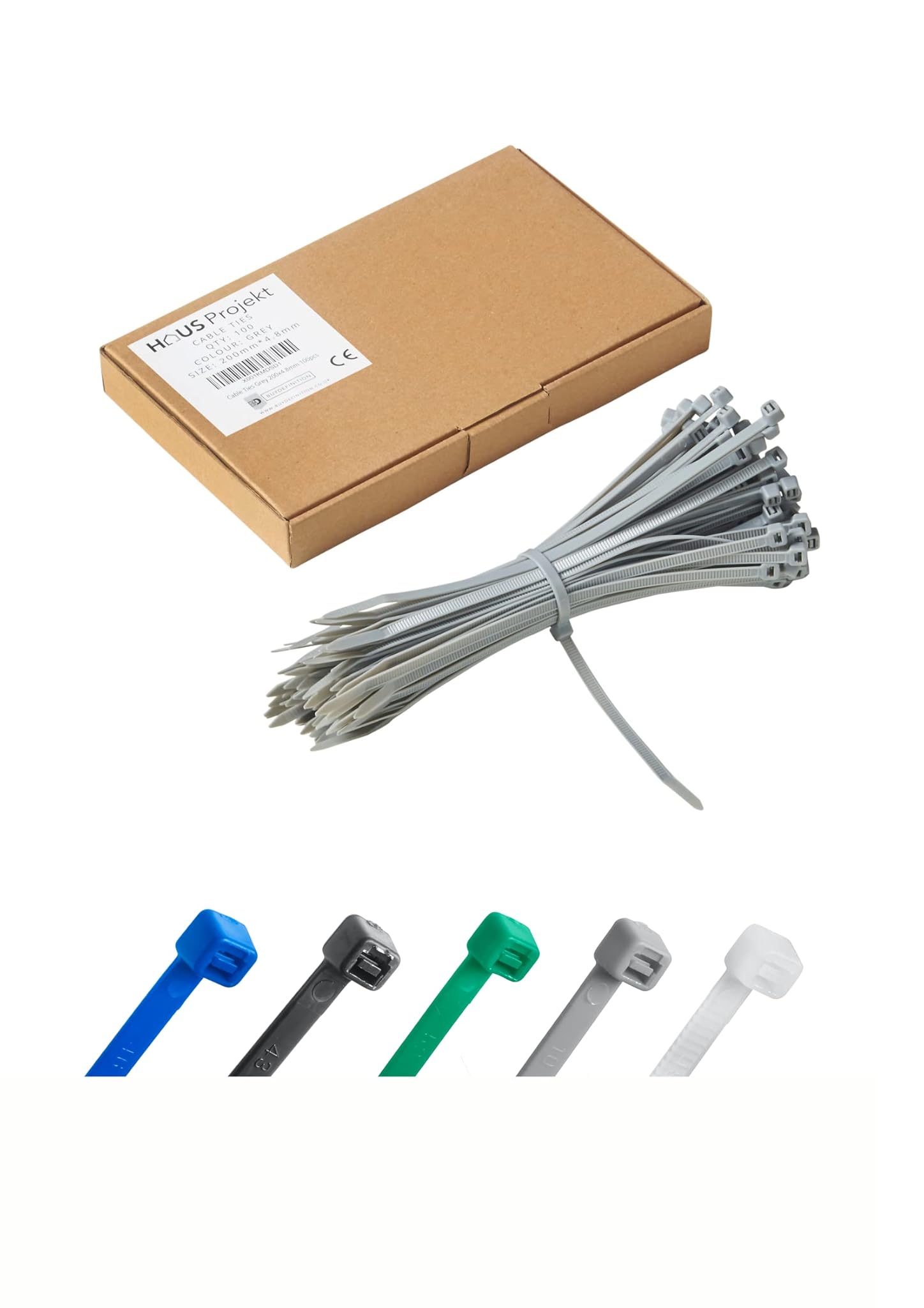 Haus Projekt 100 Fascette Grigie 200mm x 4,8mm