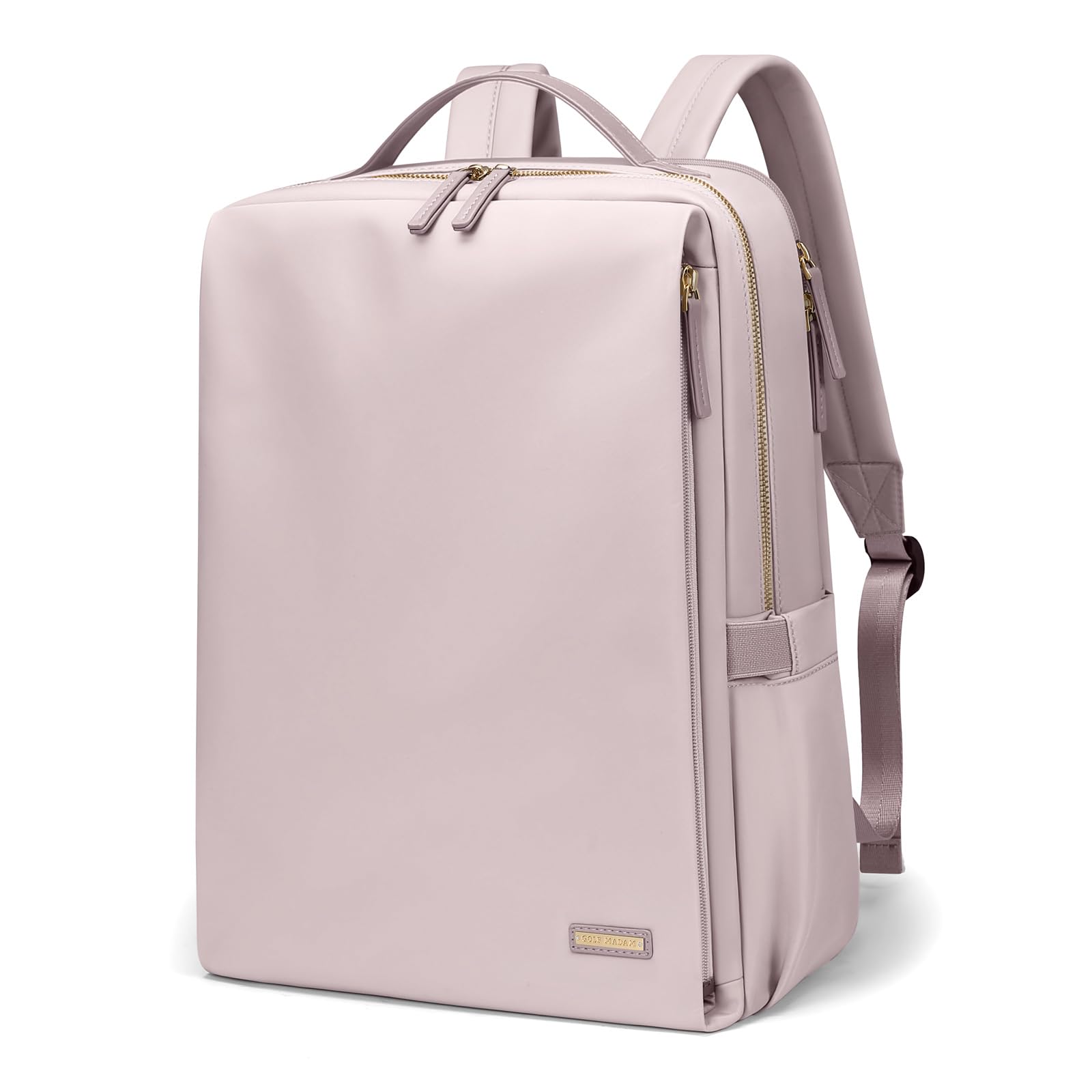 Zaino per Laptop da Donna 15,6 Pollici, Grigio Rosato