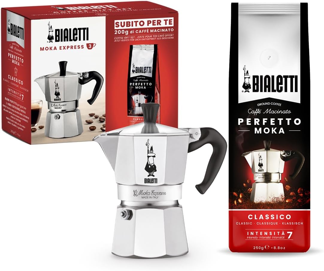 Bialetti Caffettiera Moka Express 3 Tazze, Alluminio - immagine 1