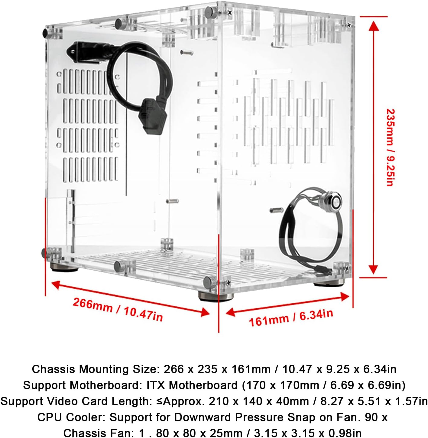 Custodia Mini ITX in Acrilico Trasparente - immagine 8