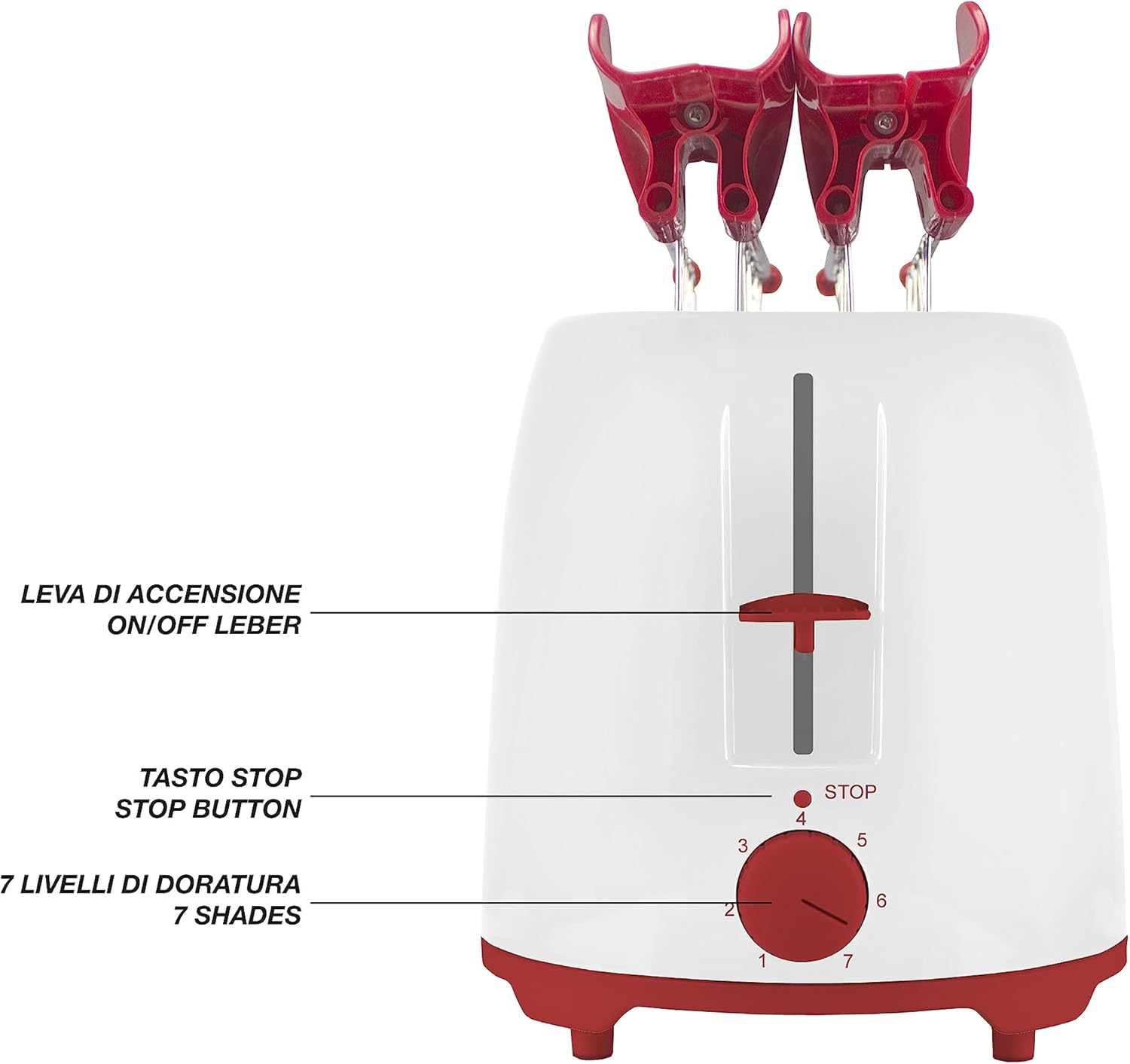 Beper Tostapane con Pinze Inox e 7 Livelli Doratura - immagine 3