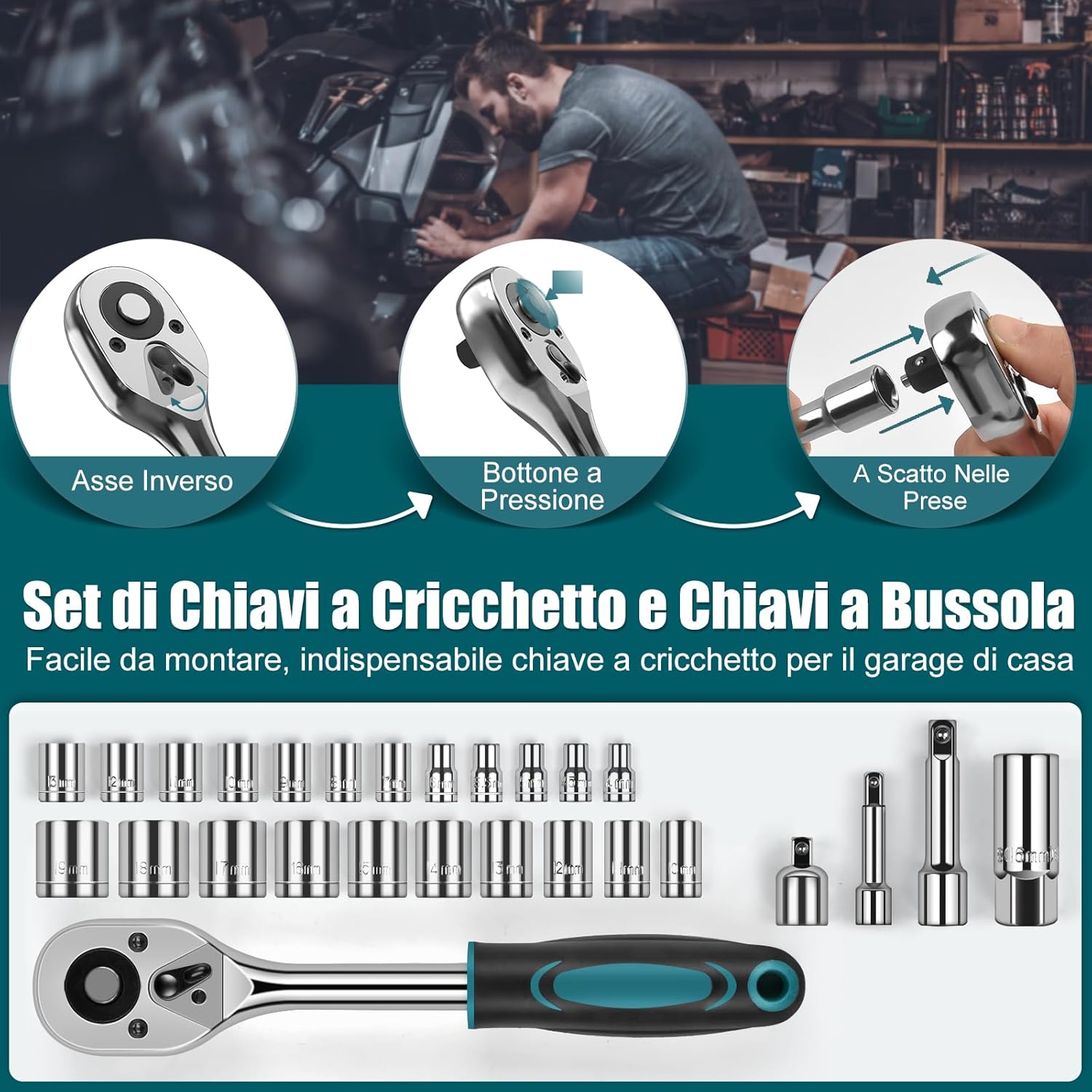 Sundpey Cassetta Attrezzi Completa 257PCS, Blu - immagine 3