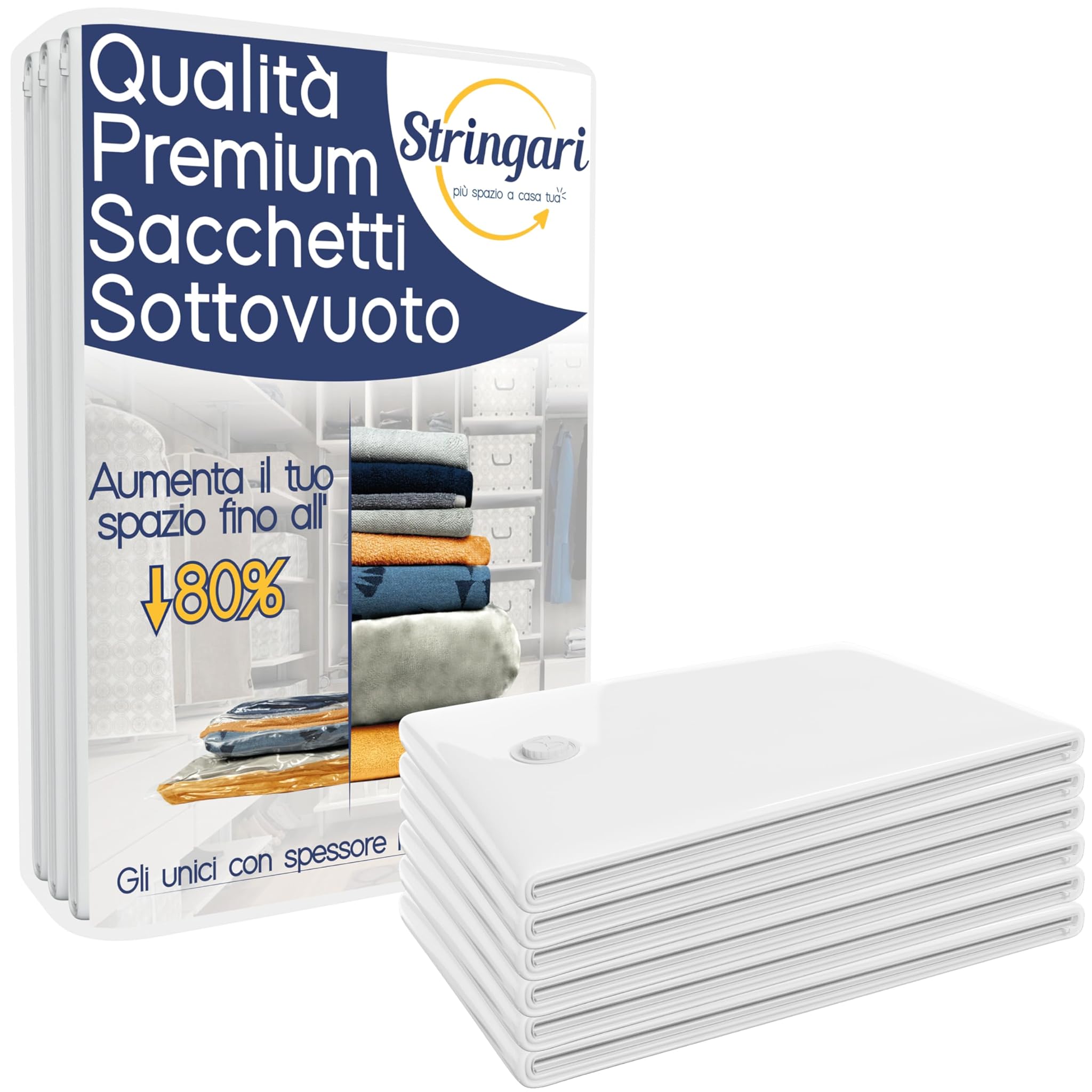 Stringari 6 Sacchi S 60x40 - Sacchetti Sottovuoto Vestiti