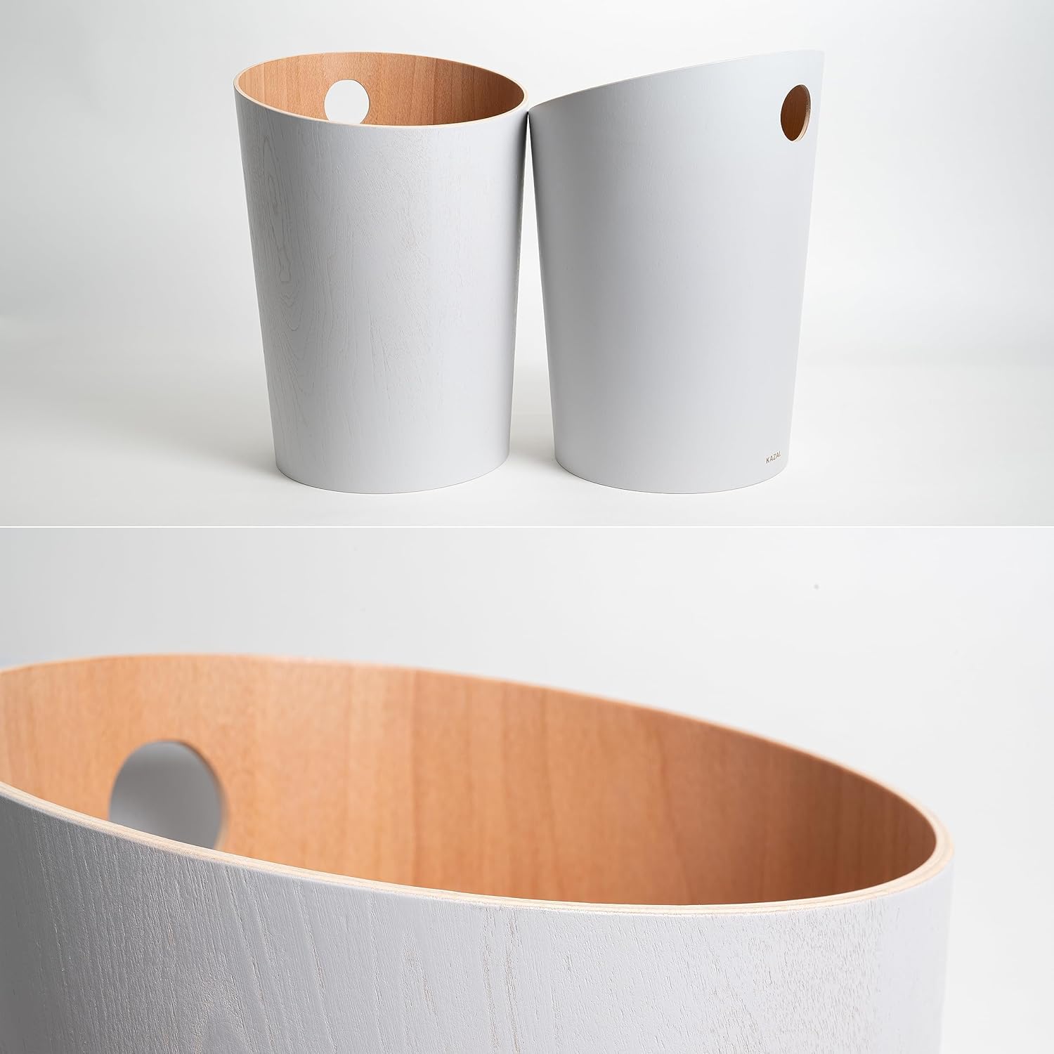 Kazai.® Cestino da Ufficio Design 'Bennet', Bianco - immagine 4