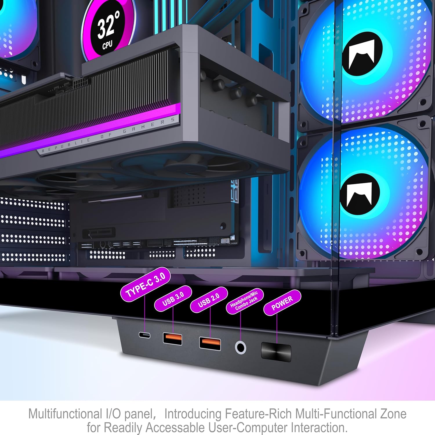 Hyxn H1 Case PC ATX Mid Tower Gaming, Bianco - immagine 9