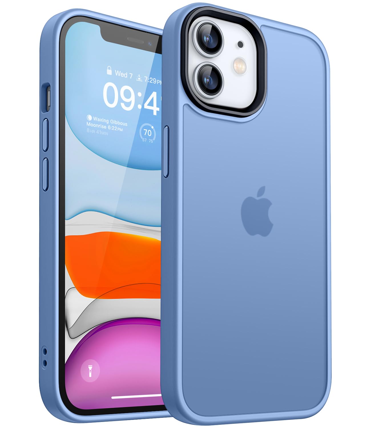 Canshn Cover Opaca per iPhone 11 6,1 pollici, Blu Sierra