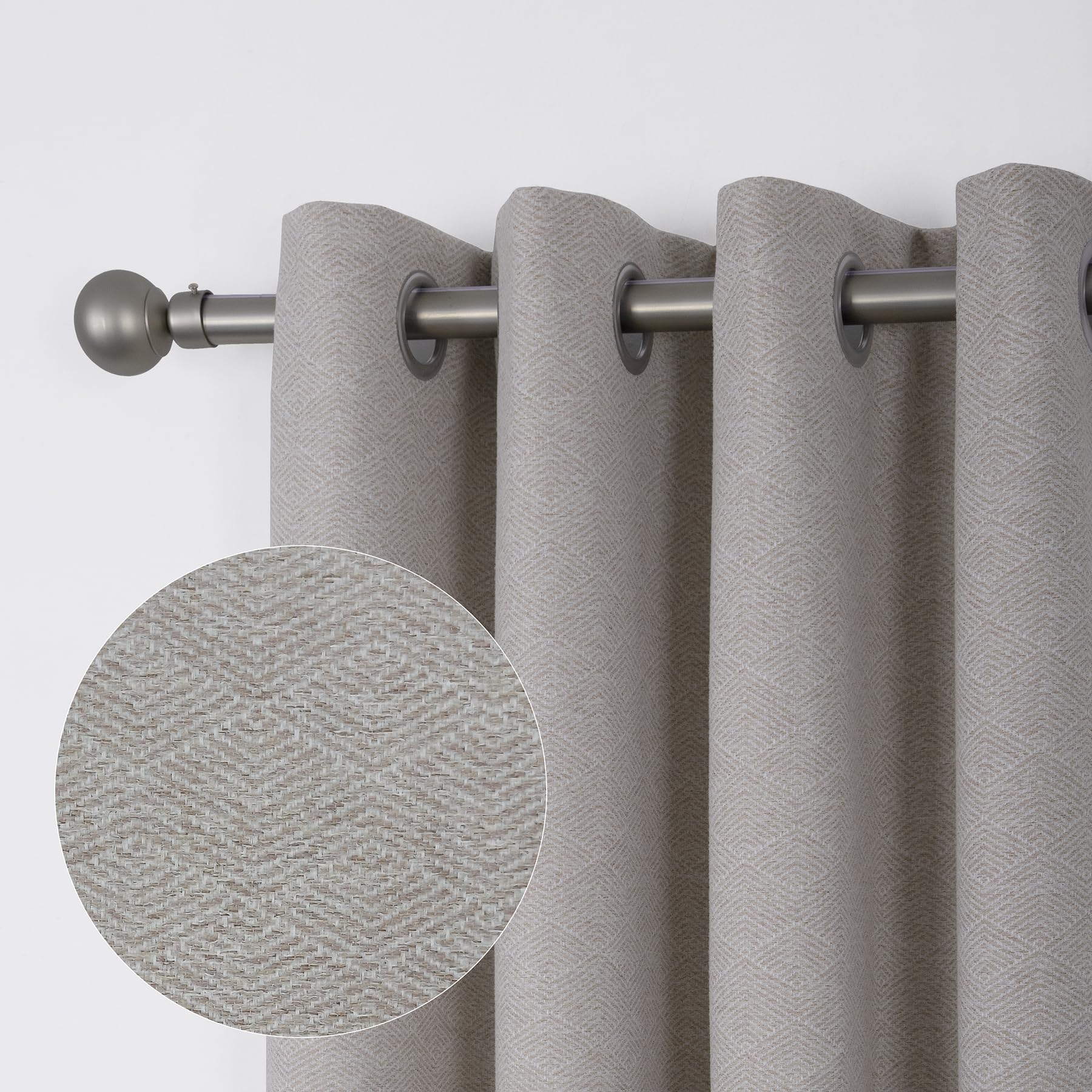 Always4u Tende Oscuranti 100% Imitazione Lana, Beige