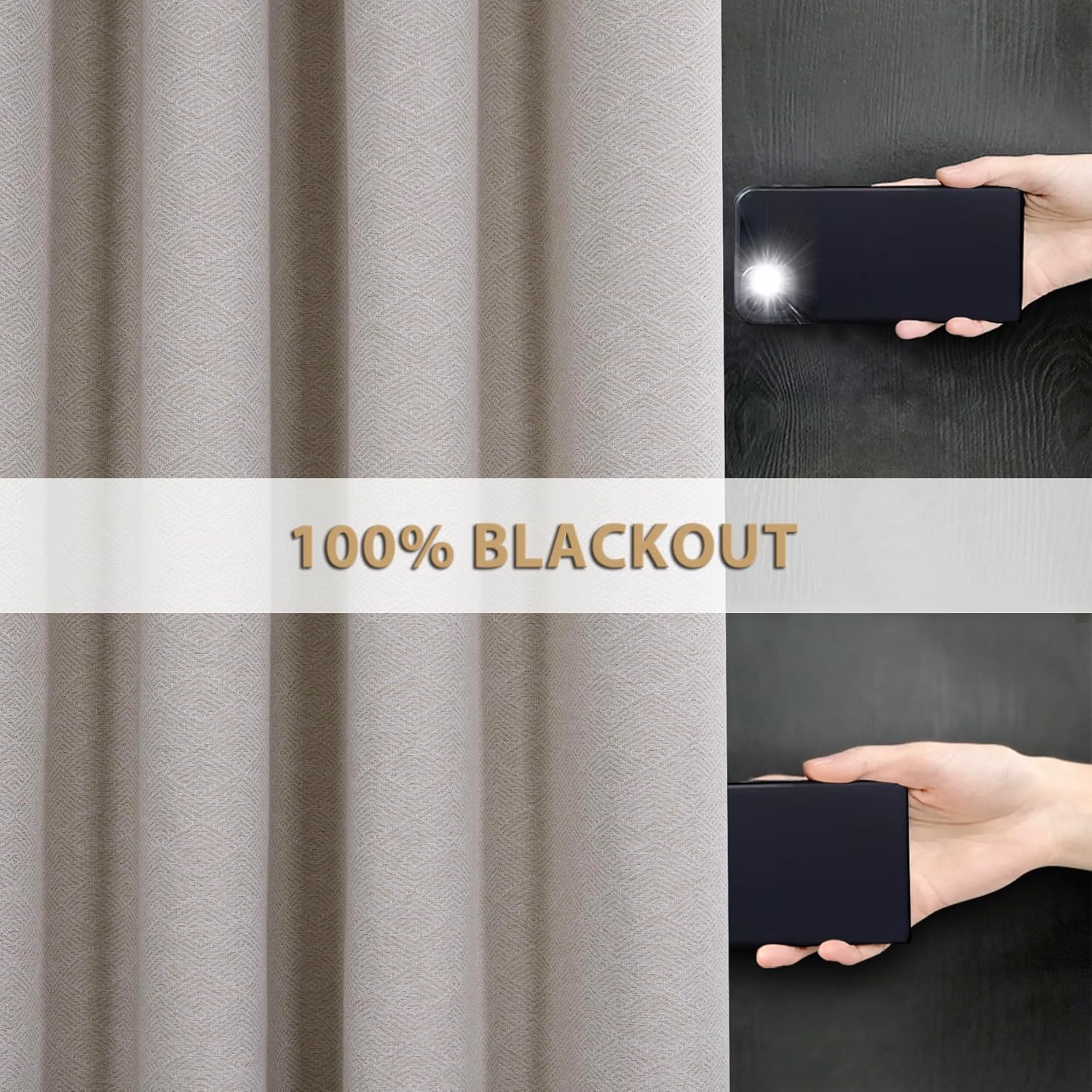 Always4u Tende Oscuranti 100% Imitazione Lana, Beige - immagine 4