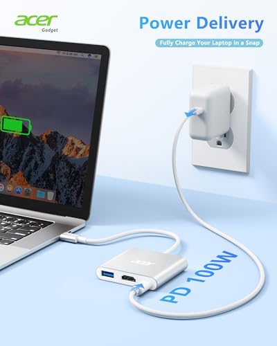 Acer Adattatore USB C HDMI 4K con PD 100W - immagine 3