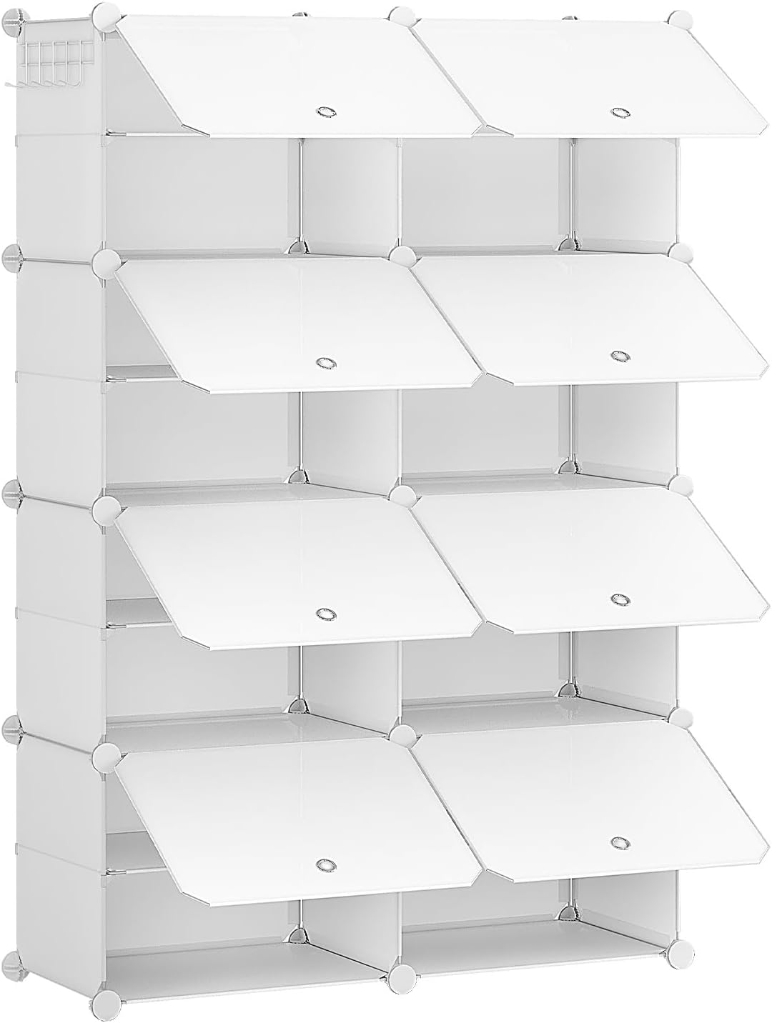 Hoobro Scarpiera 8 Scomparti con Sportello, Bianco