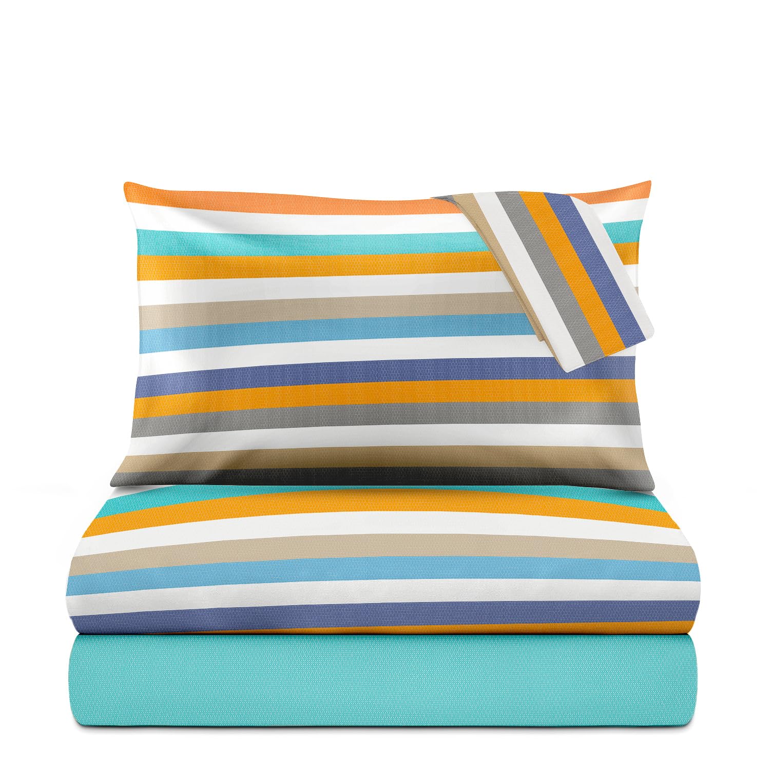 Le vie del cotone, completo lenzuola matrimoniale Canberra, in puro cotone