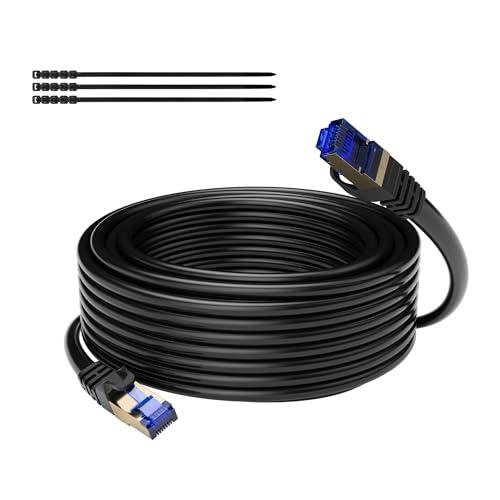 Mygatti 60 Metri CAT 7 Cavo Ethernet RJ45, Nero