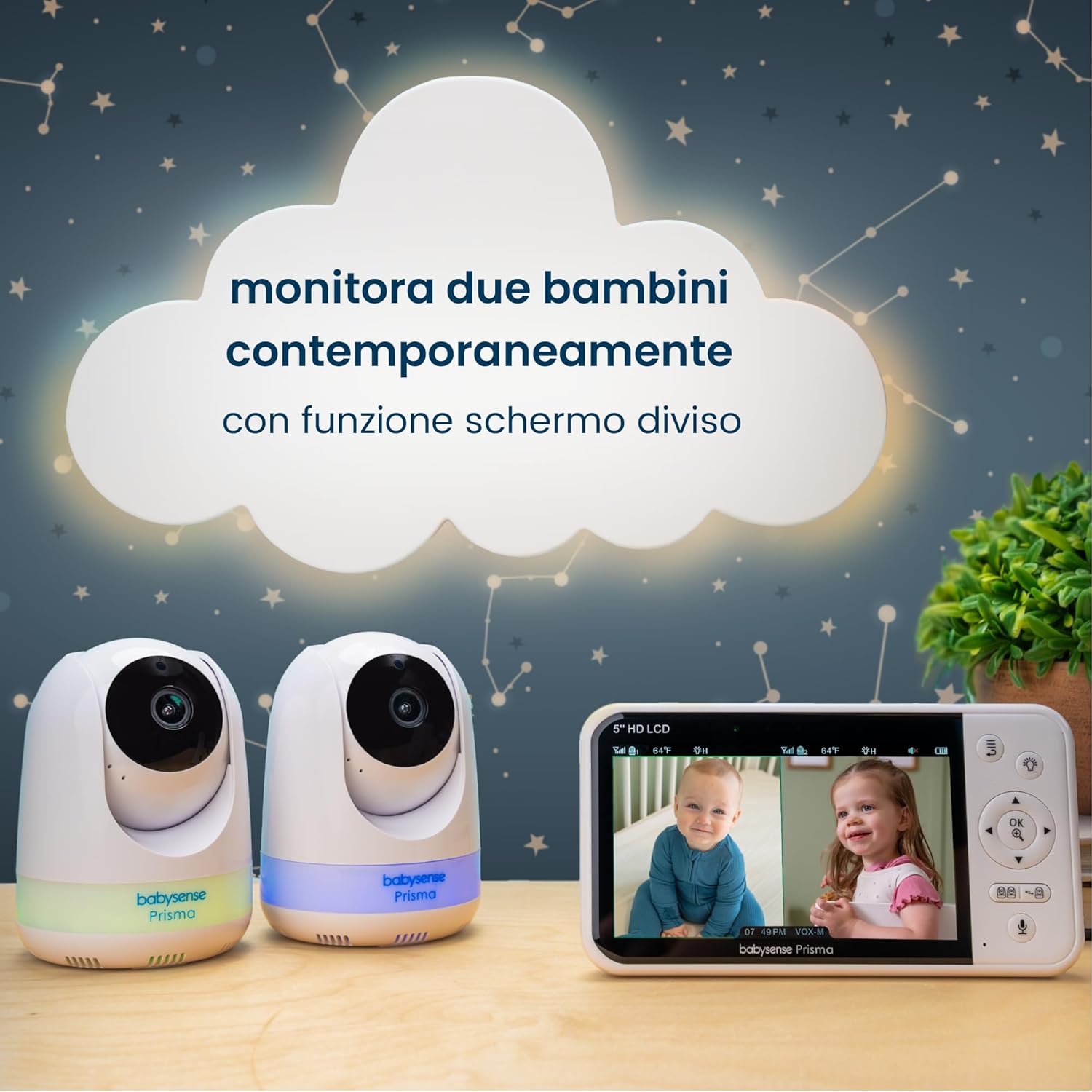 Babysense Prisma Babyphone con Fotocamera 5" HD - immagine 3