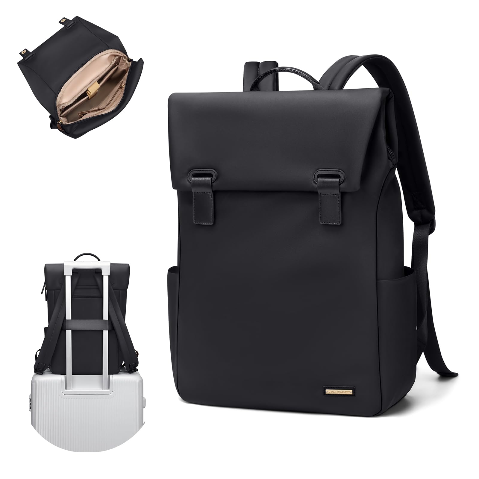 GOLF QUALITY Zaino Donna per Laptop 14 pollici, Nero