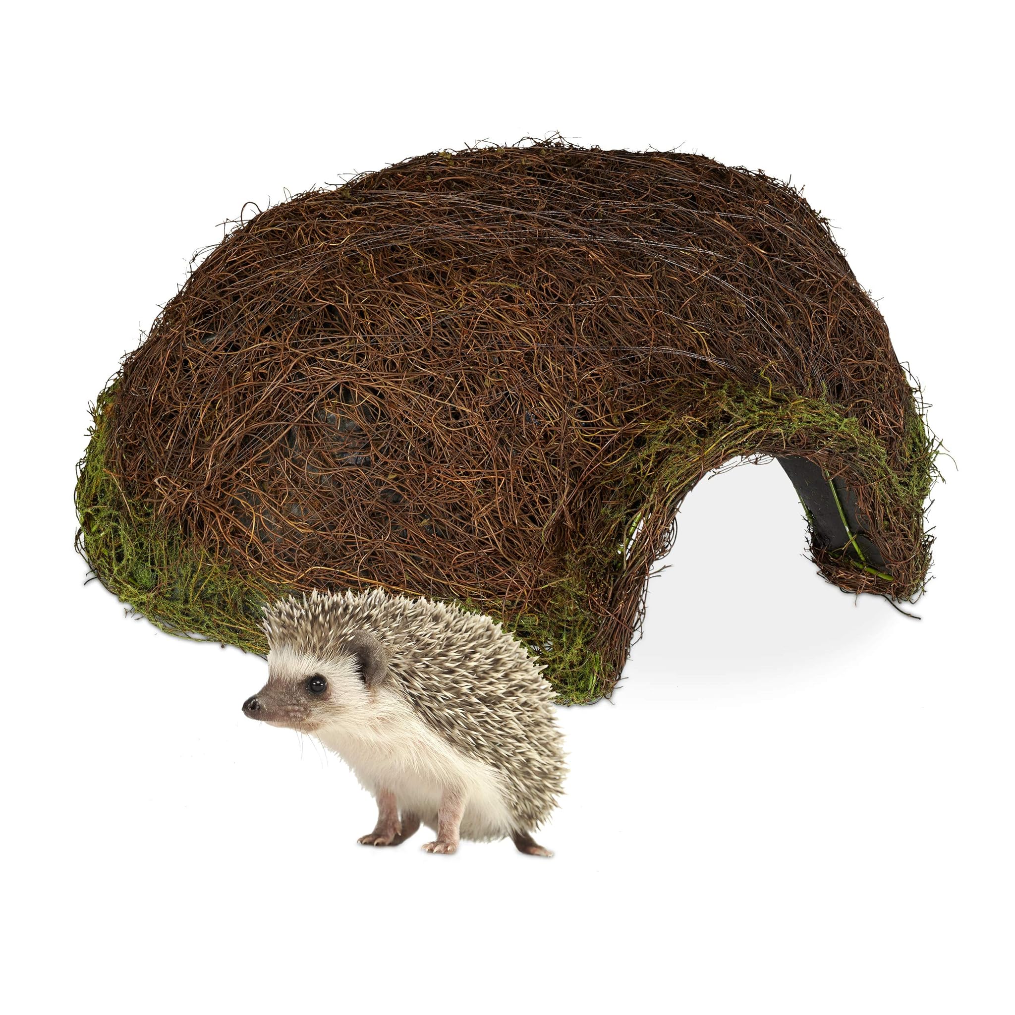 Relaxdays Casetta per Ricci a Iglù in Rattan, Naturale