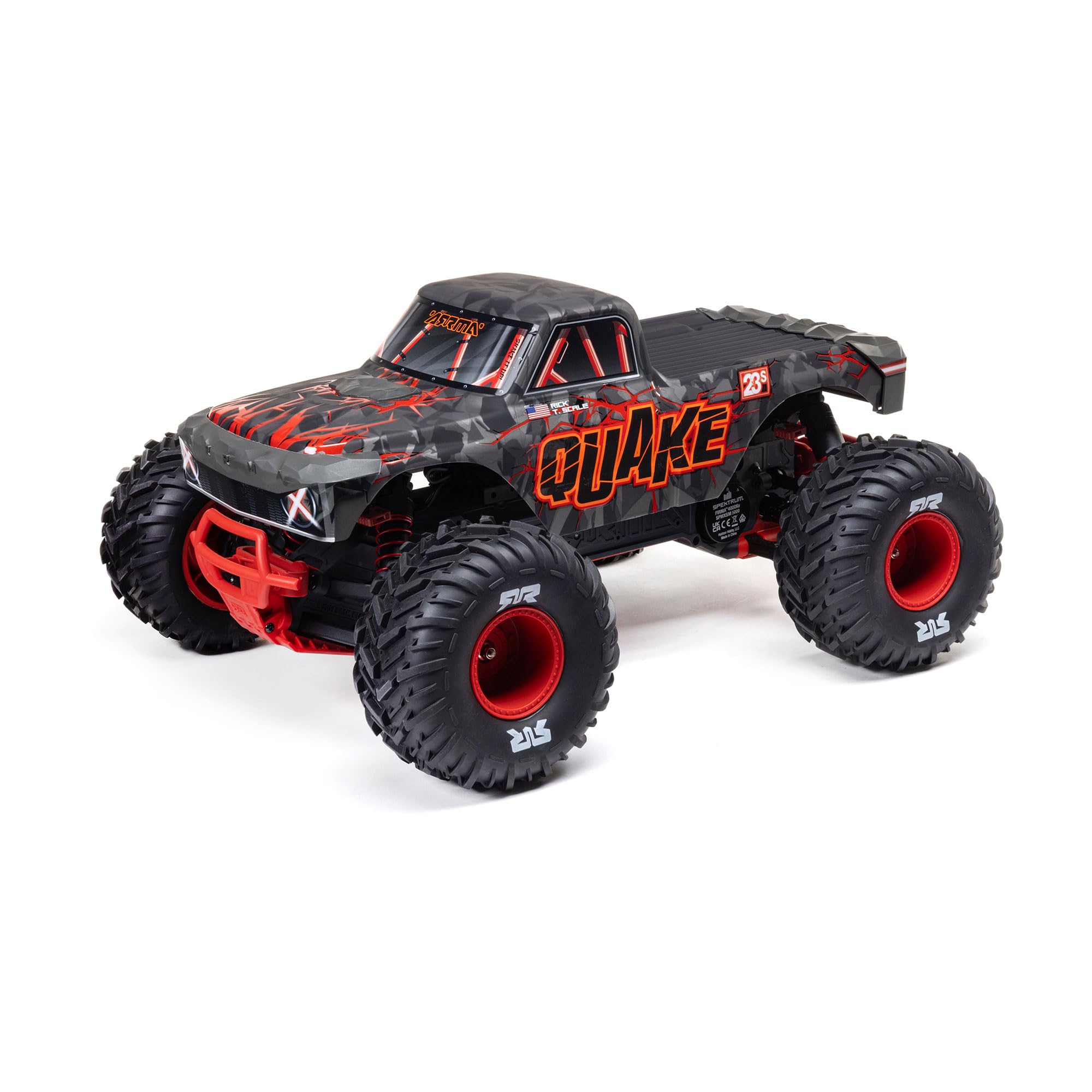ARRMA RC Truck 1/10 Quake 223S 2WD RTR (batteria e caricabatterie non inclusi) Brushless Monster Truck, rosso, ARA3537T1