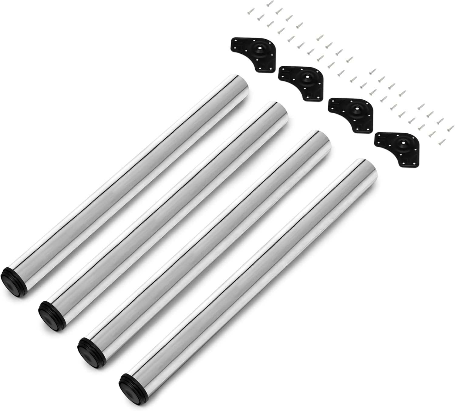 Emuca Gambe Regolabili per Tavolo Ø60x830mm Cromate