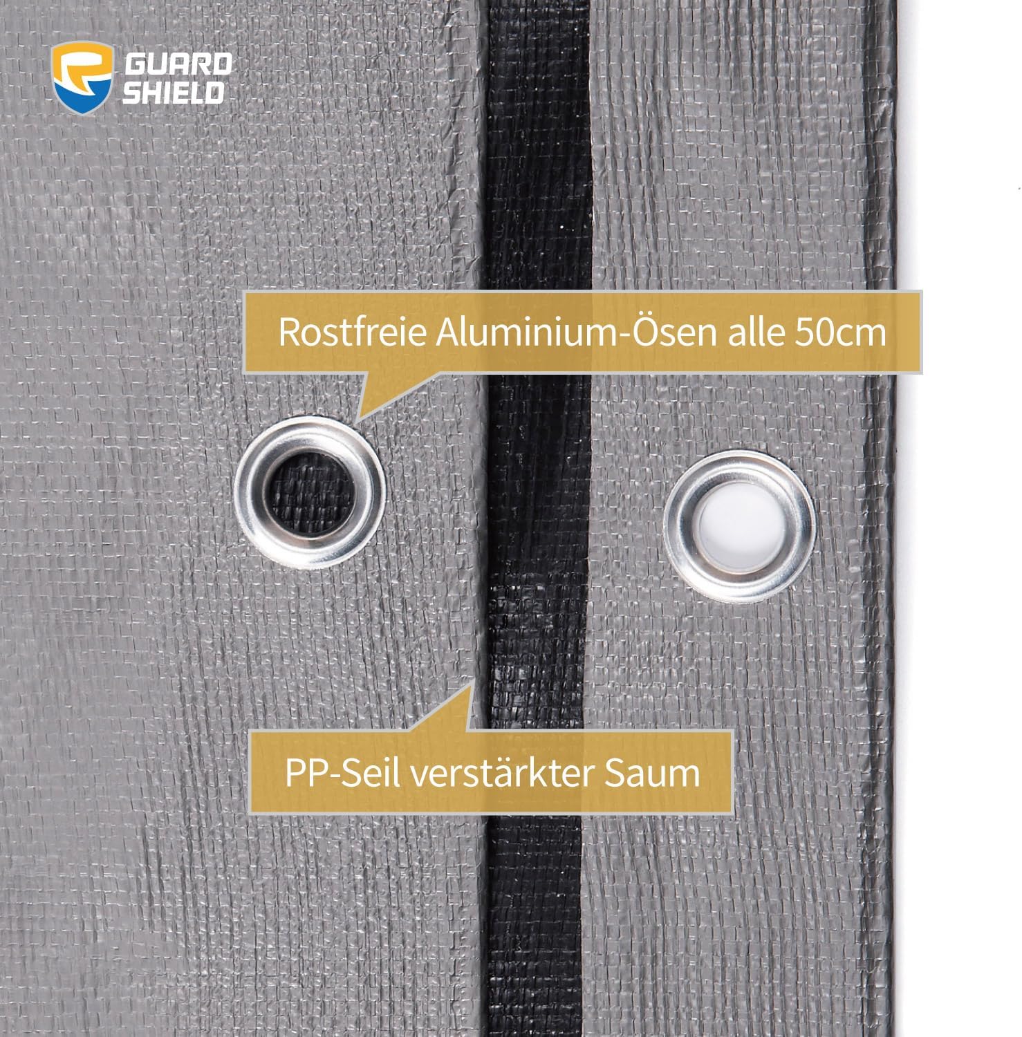 Guard Shield Telone di Copertura 3x4m, Grigio/Nero - immagine 4