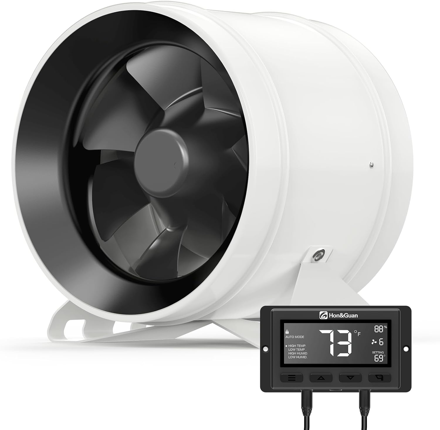 Hon&guan Ventilatore Tubolare 200mm con Regolatore Intelligente