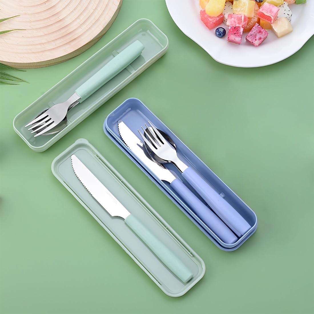 Set 3 Stoviglie da Viaggio con Custodia - immagine 2