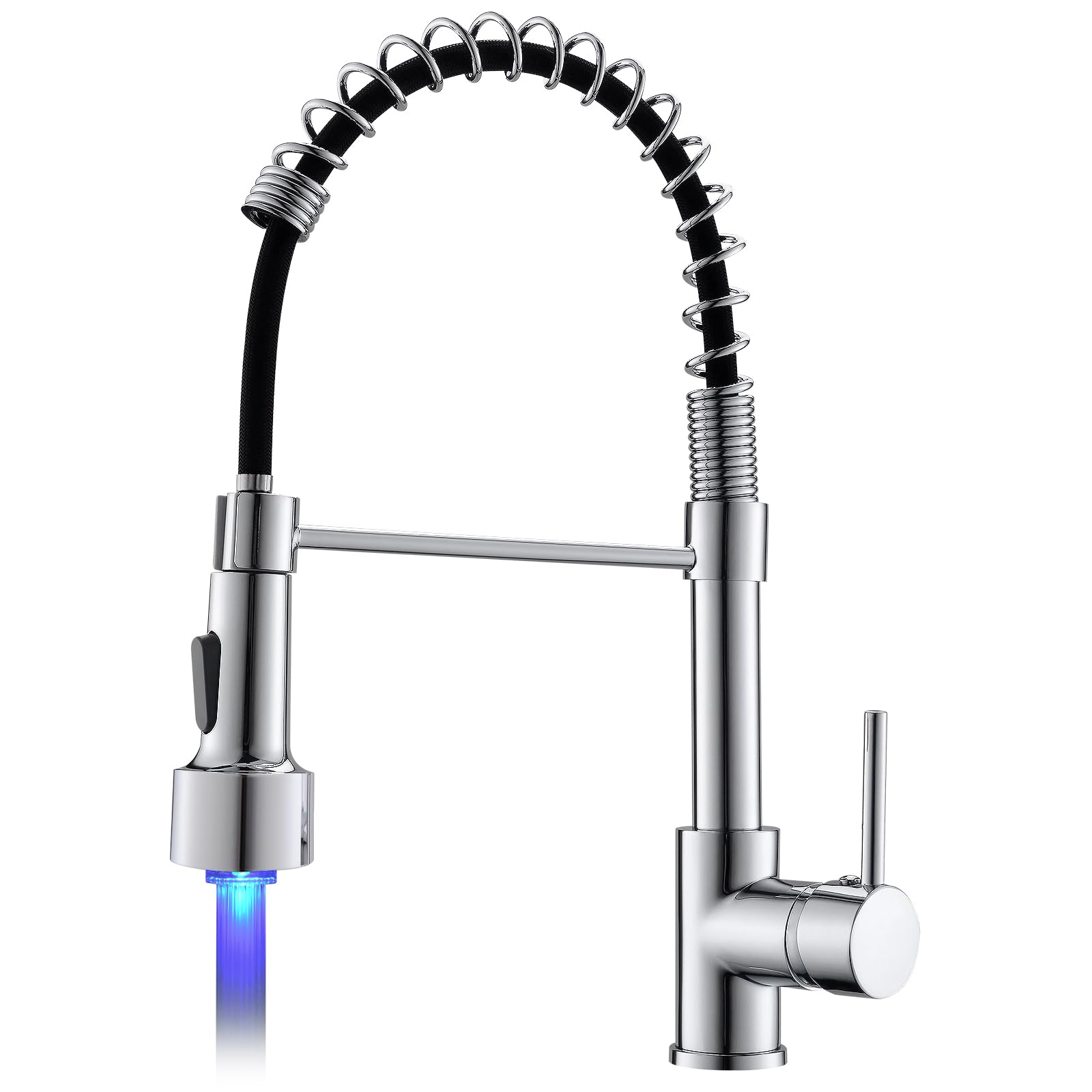 Timaco Rubinetto Cucina LED Cromato con Molla Spirale