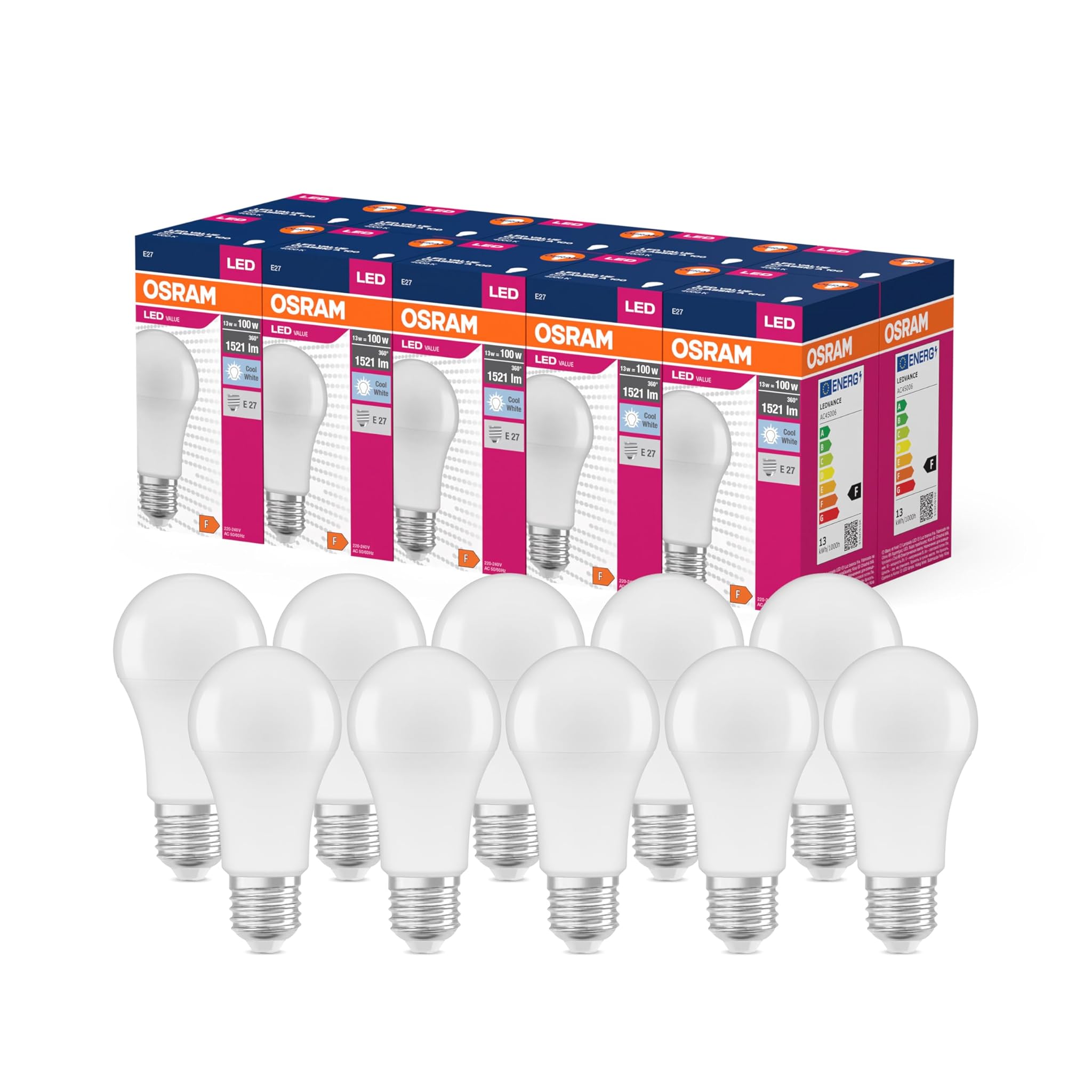 Osram Star Value LED Classic A100 E27 1521lm, 10 Pezzi