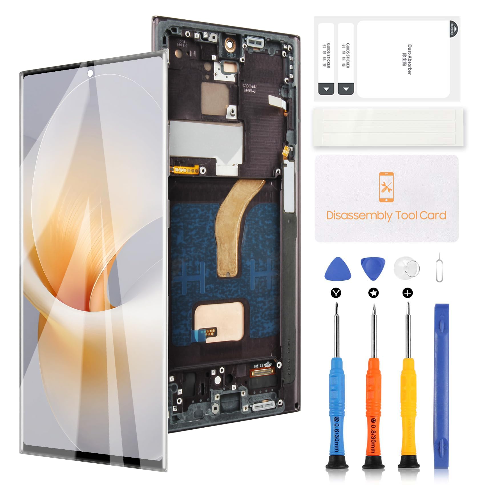 TFT LCD Display per Samsung Galaxy S22 Ultra 5G (Nero con Cornice)