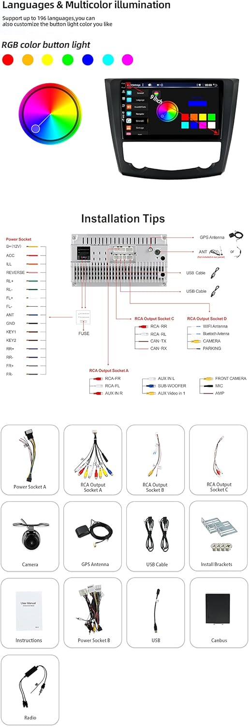 Bxliyer Autoradio Android 14 per Re-nault Kadjar - immagine 3