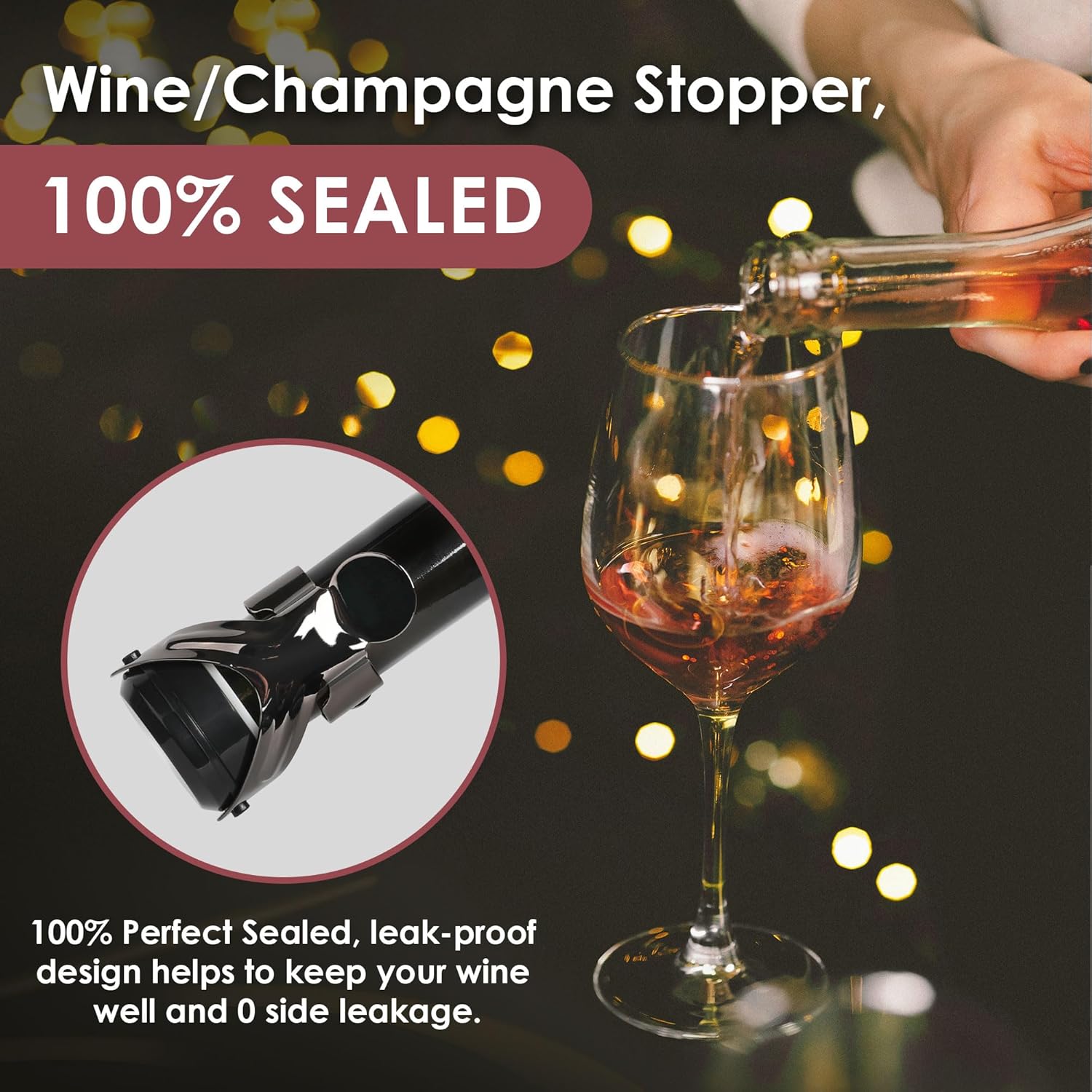 Gimars 3 Tappi per Bottiglie Vino Spumante - immagine 3