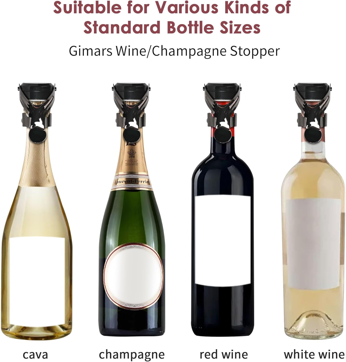 Gimars 3 Tappi per Bottiglie Vino Spumante - immagine 4