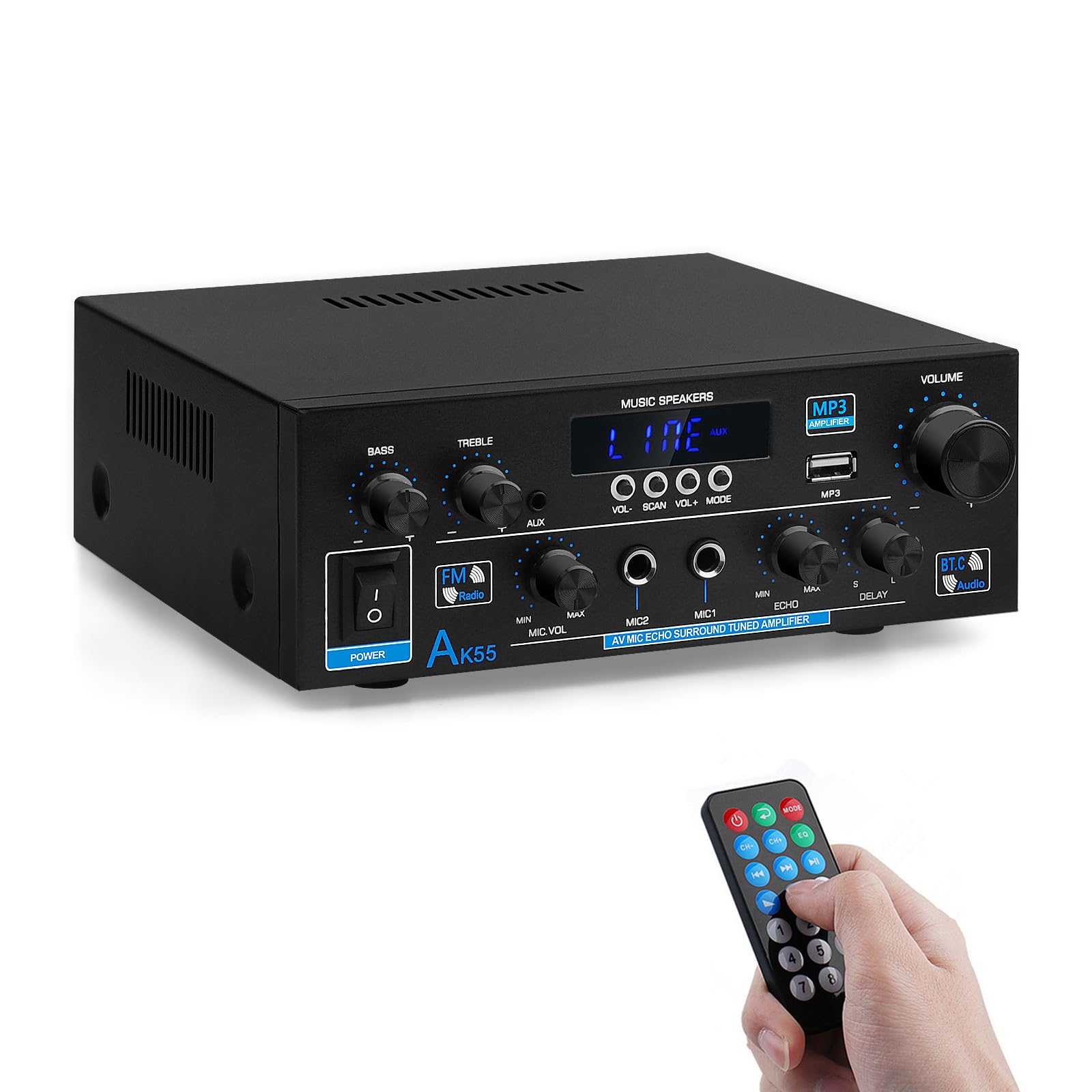 HiFi Amplificatore Bluetooth Stereo AK55 70WX2