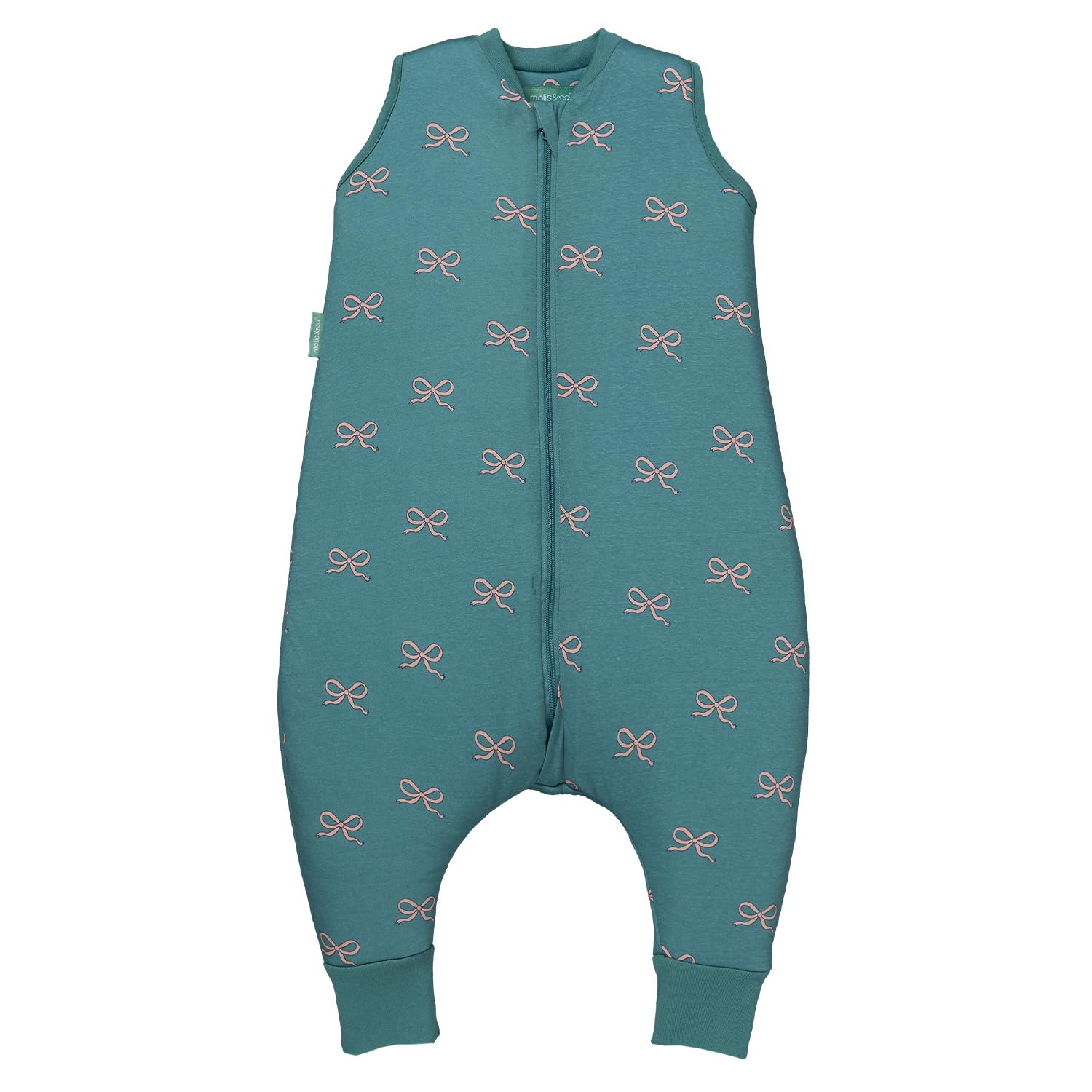 molis&co - Sacco Nanna con Piedini - Sacco Nanna Invernale per Bambini - Sacchi Nanna 2.5 tog con Piedini - 100% Cotone (Oeko-Tex 100) - Bows (3-6 Mesi)