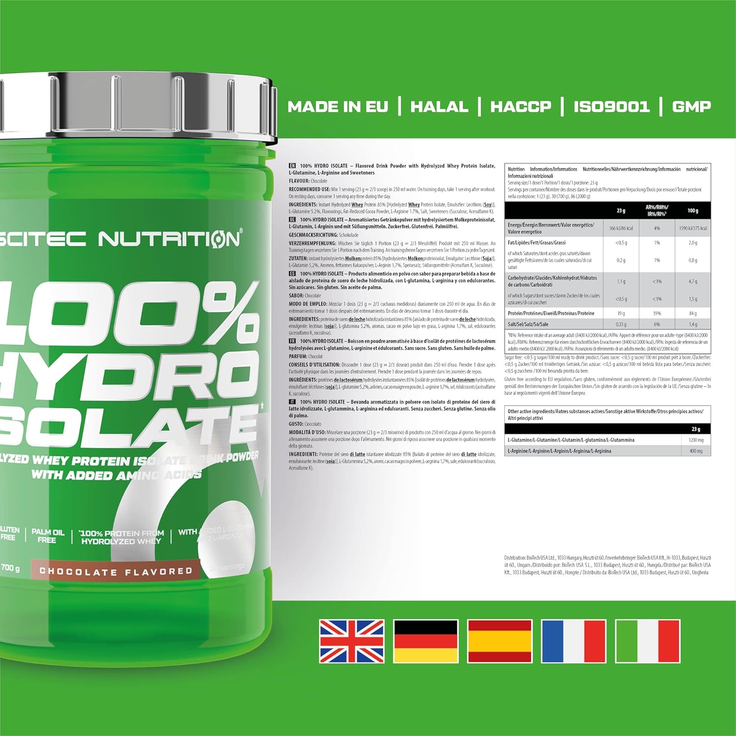 Scitec Nutrition 100% Hydro Isolate 700g, Cioccolato - immagine 4