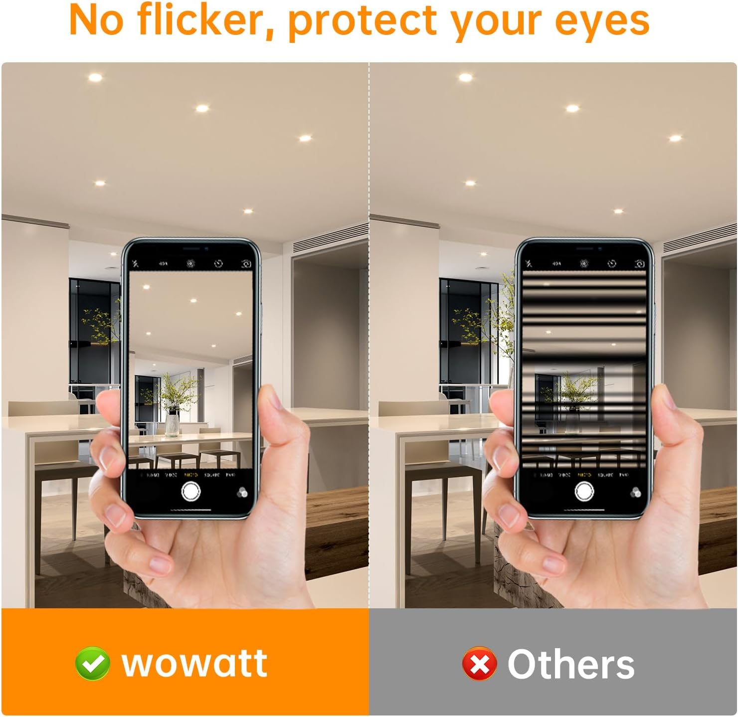 wowatt 12 × Faretti LED da Incasso per Cartongesso Dimmerabili Bianco, Luce Bianca Naturale 4000K, 5W Luci da Soffitto 480LM Equivalenti a Alogena 50W, Lampada Incasso Ultrasottili Orientabili 68mm - immagine 4