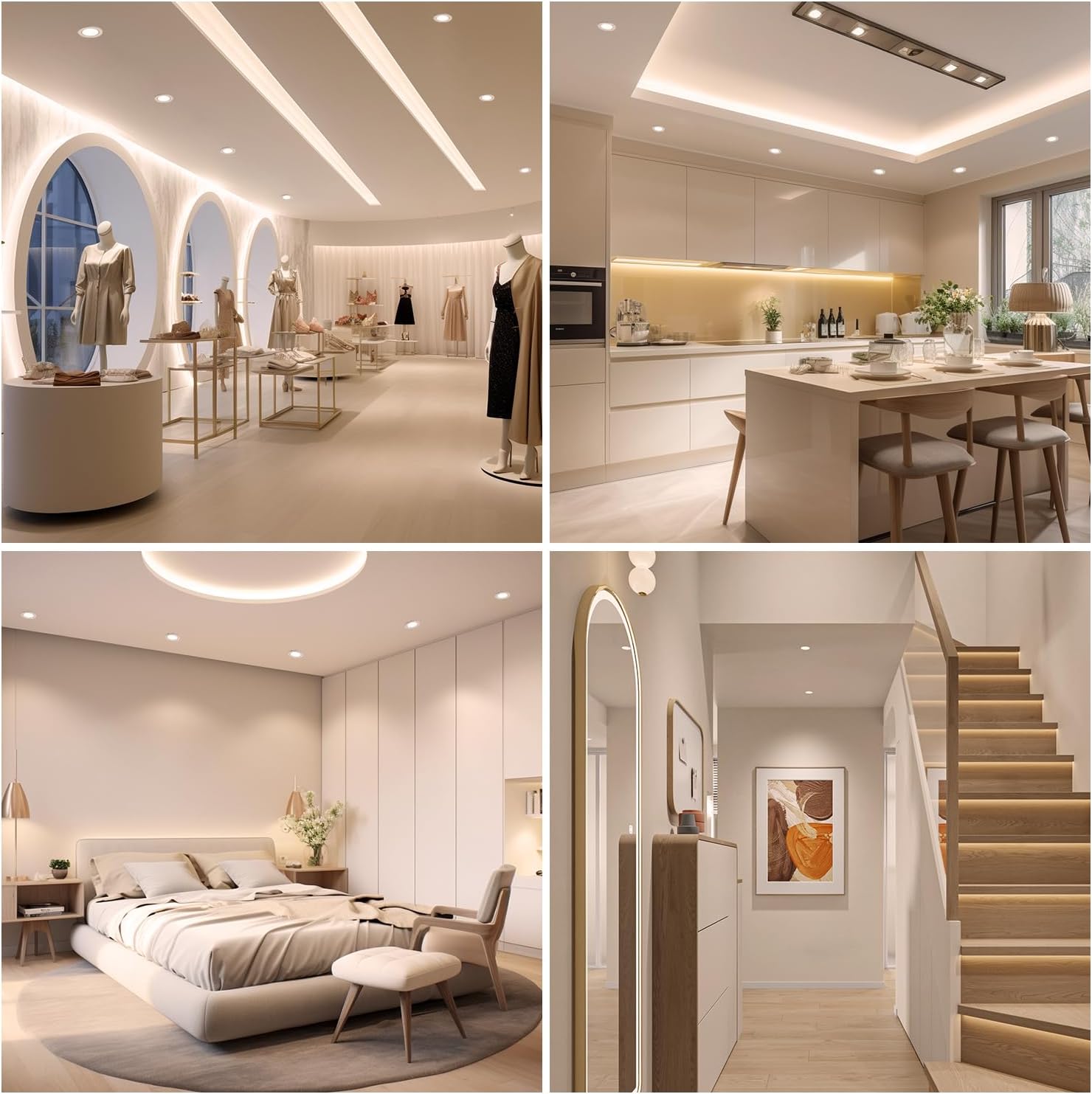 wowatt 12 × Faretti LED da Incasso per Cartongesso Dimmerabili Bianco, Luce Bianca Naturale 4000K, 5W Luci da Soffitto 480LM Equivalenti a Alogena 50W, Lampada Incasso Ultrasottili Orientabili 68mm - immagine 7